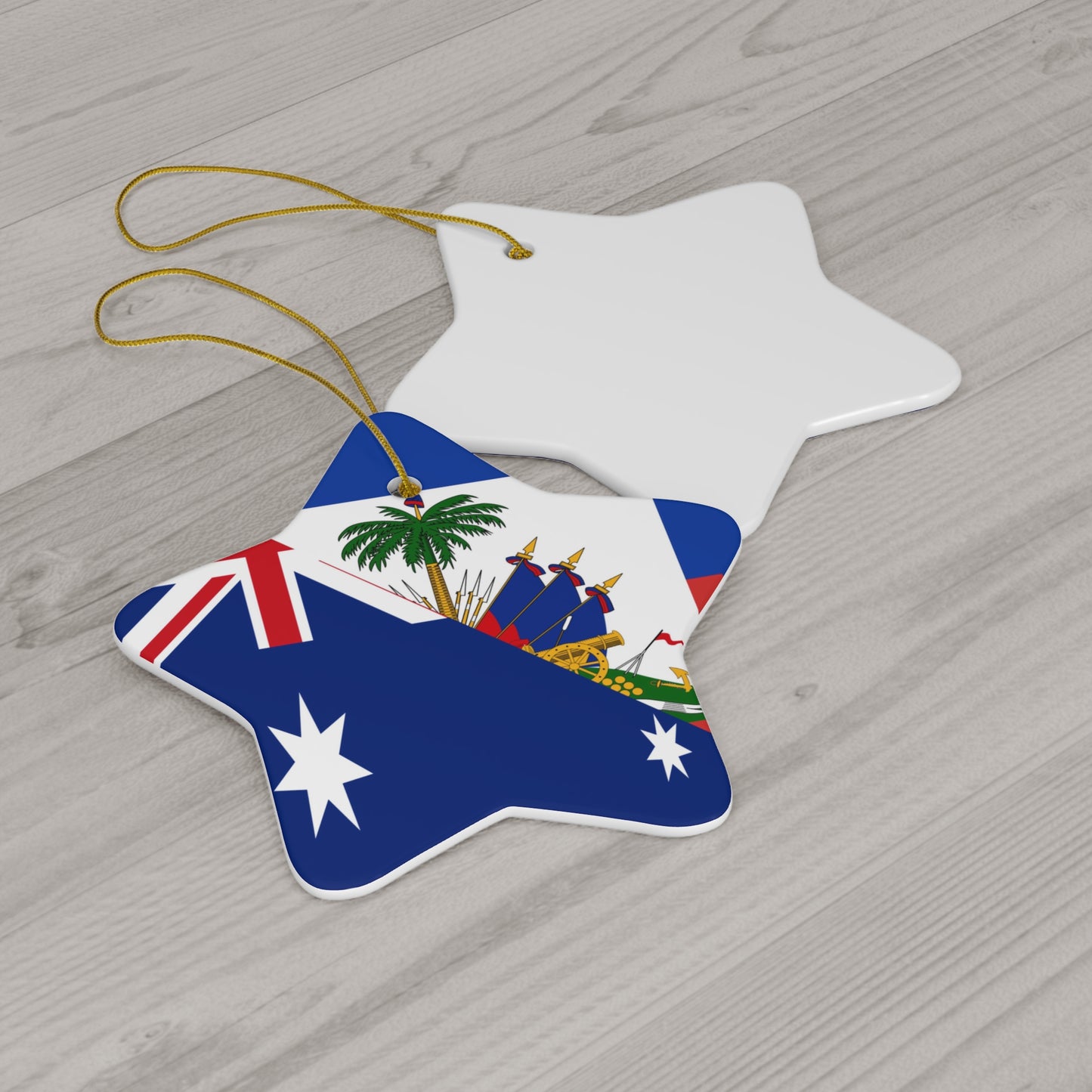 Australian Haitian Flag Australia Haiti Ceramic Ornament | Christmas Tree Ornaments