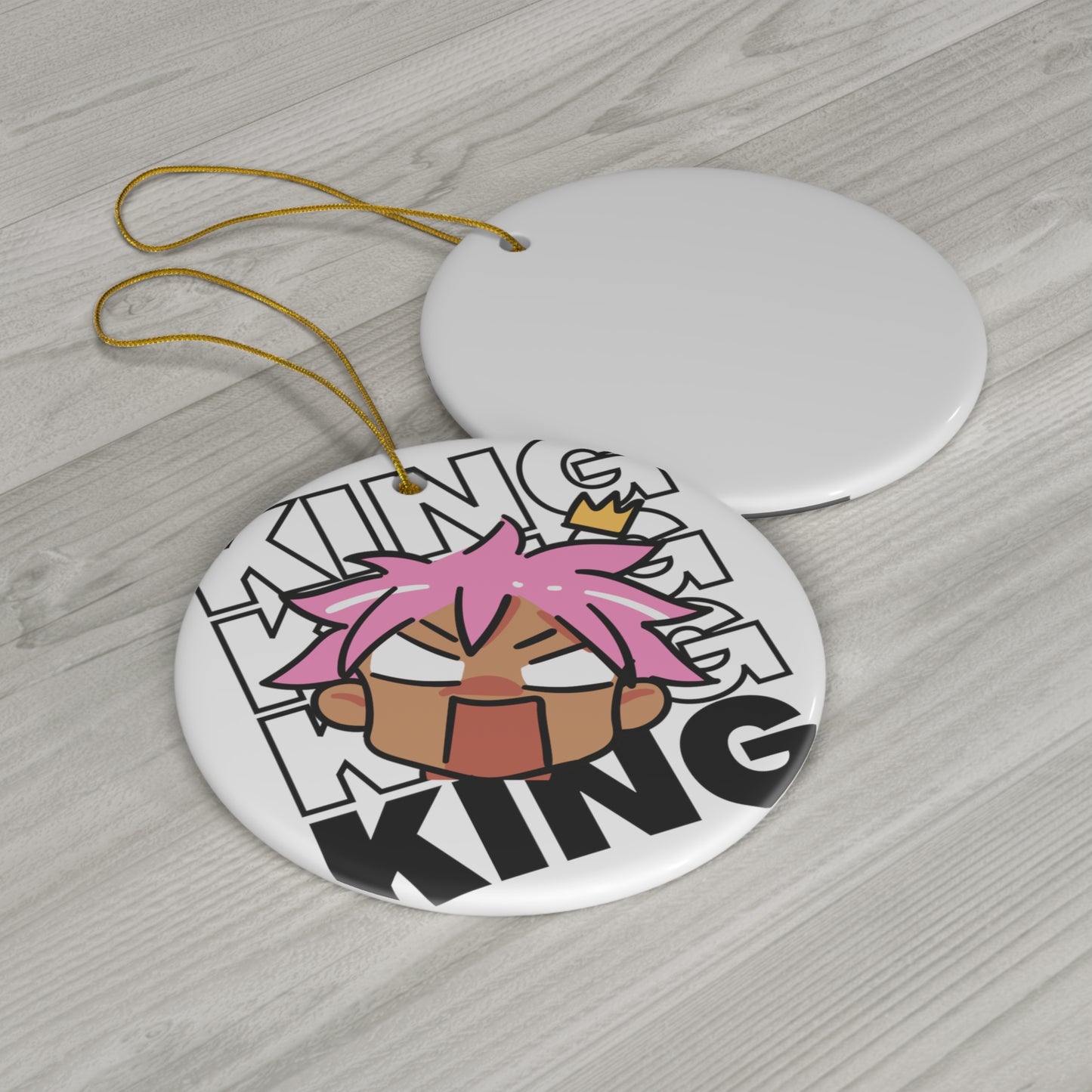 Anime King Royalty Crown Ceramic Ornament | Christmas Tree Ornaments