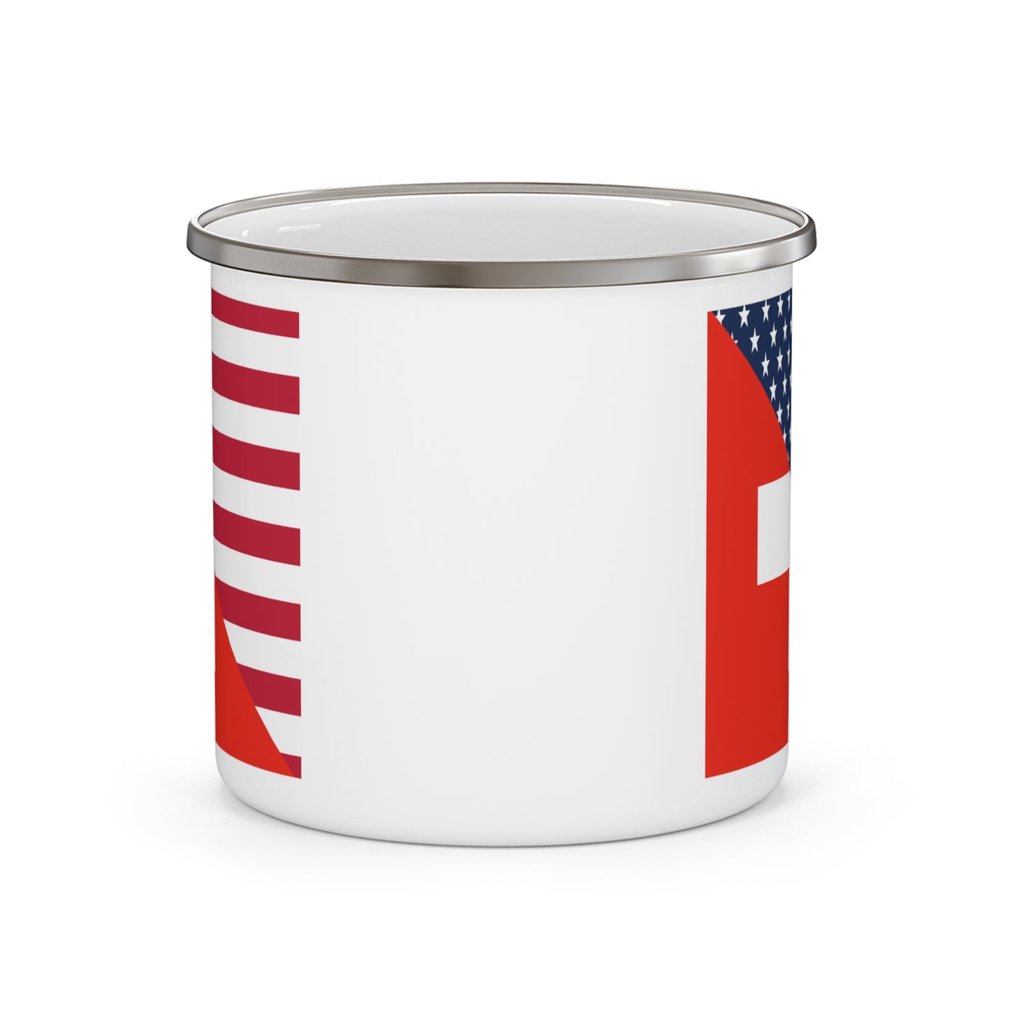 Swiss American Flag Switzerland USA 12oz Enamel Mug