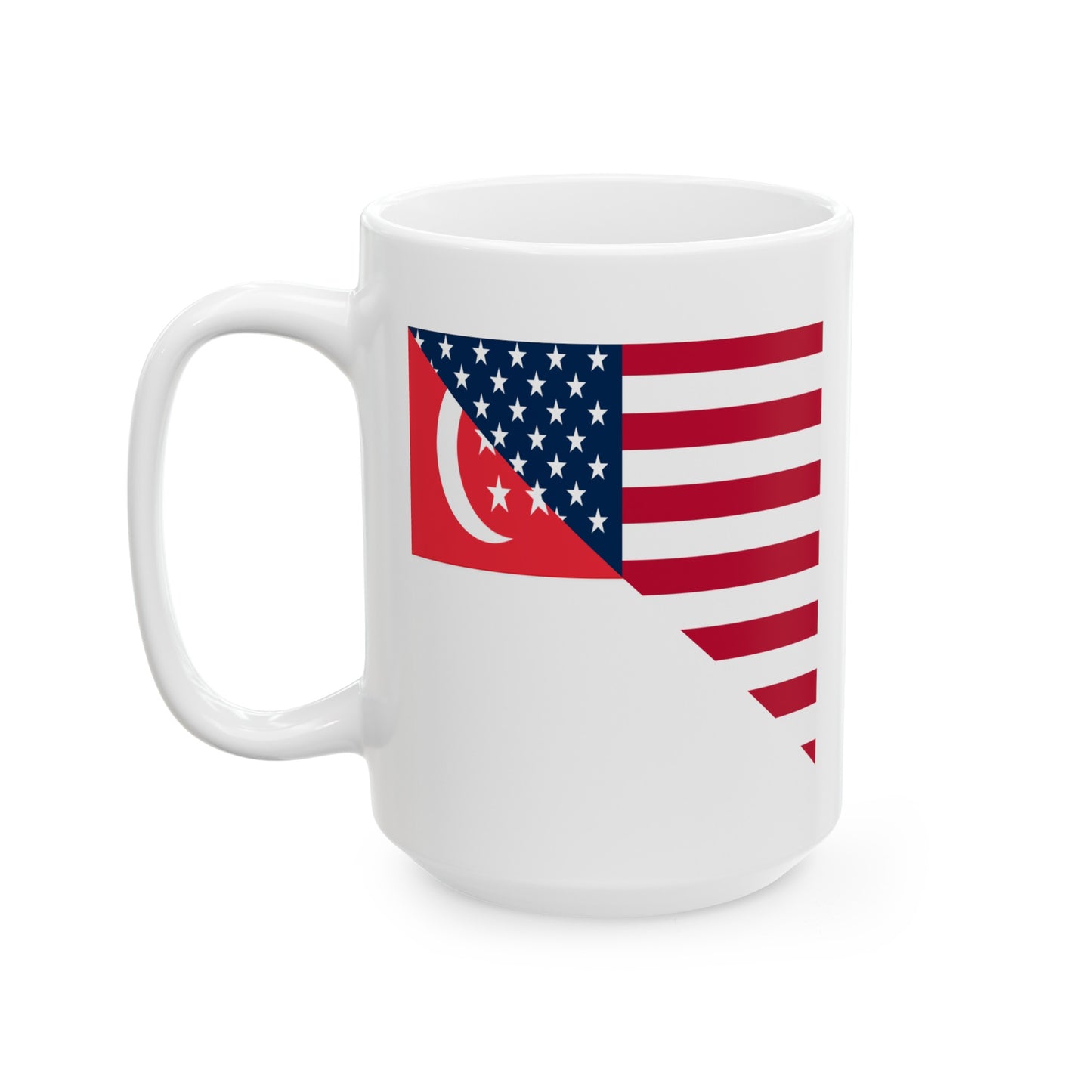 Singapore American Flag Half Singaporean USA Ceramic Mug 11oz, 15oz Cup