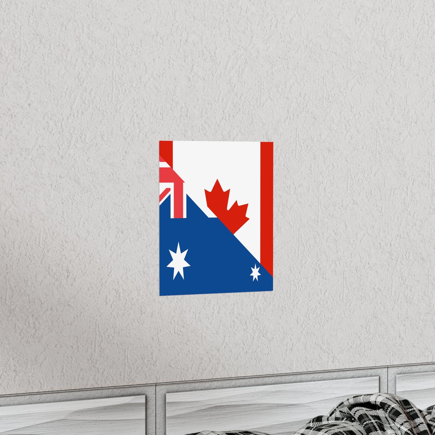 Australian Canadian Flag Half Australia Canada Premium Matte Poster