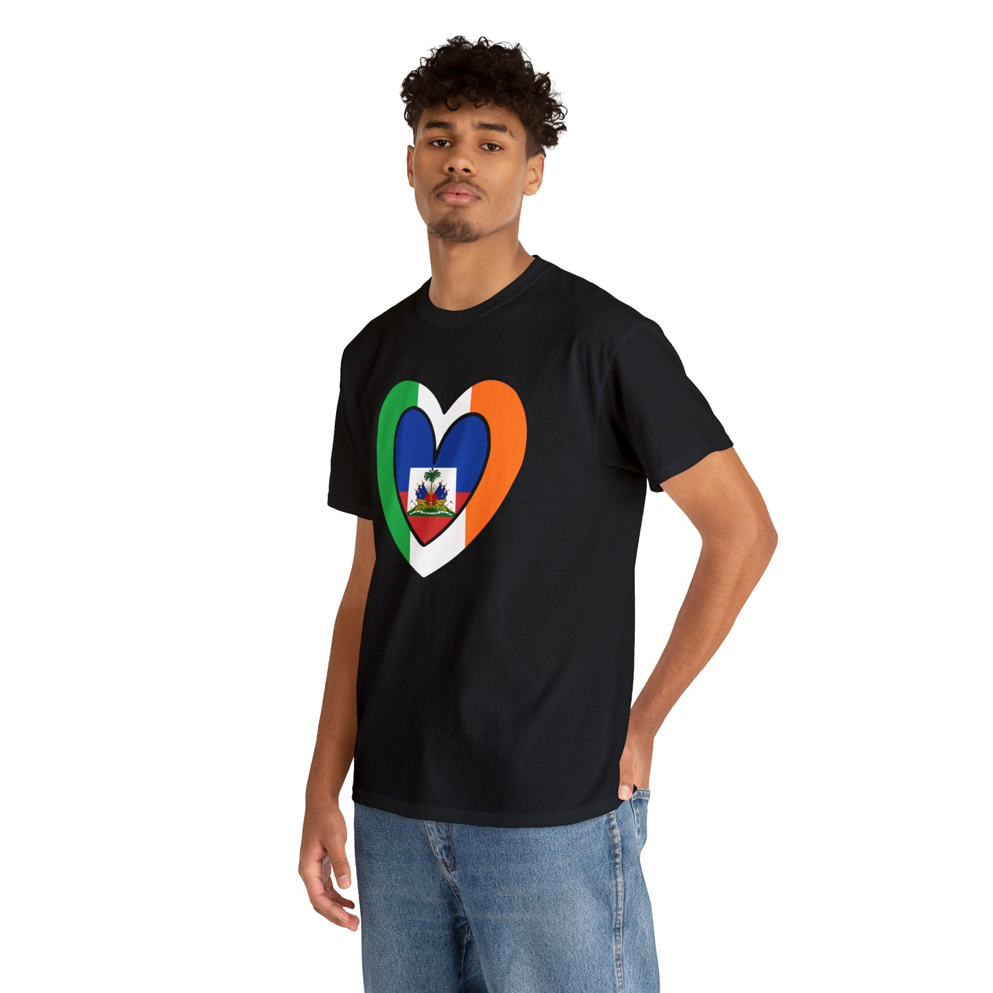 Haitian Irish Flag Heart Half Haiti Ireland T-Shirt | Unisex Tee Shirt