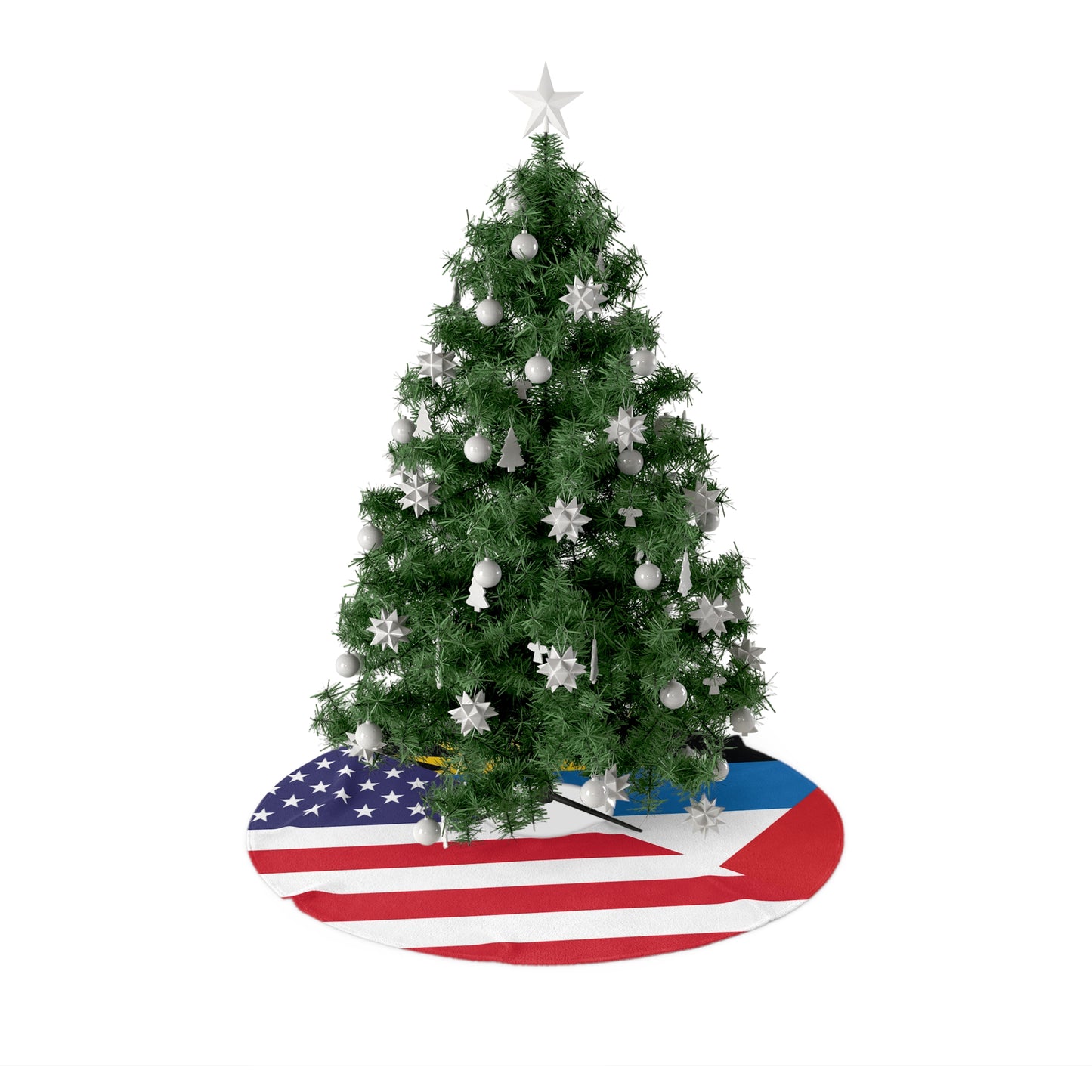 Antigua and Barbuda American Flag Antiguan USA Christmas Tree Skirt