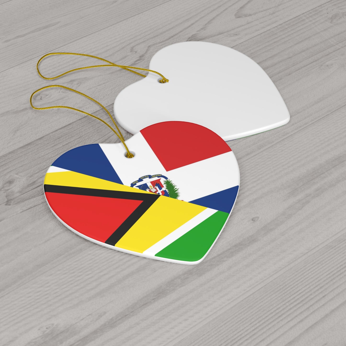 Guyanese Dominican Flag Guyana DR Ceramic Ornament | Christmas Tree Ornaments