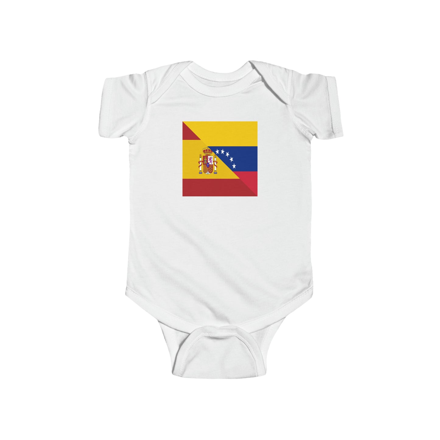 Spanish Venezuelan Flag Baby Bodysuit | Spain Venezuela Newborn Girl Boy