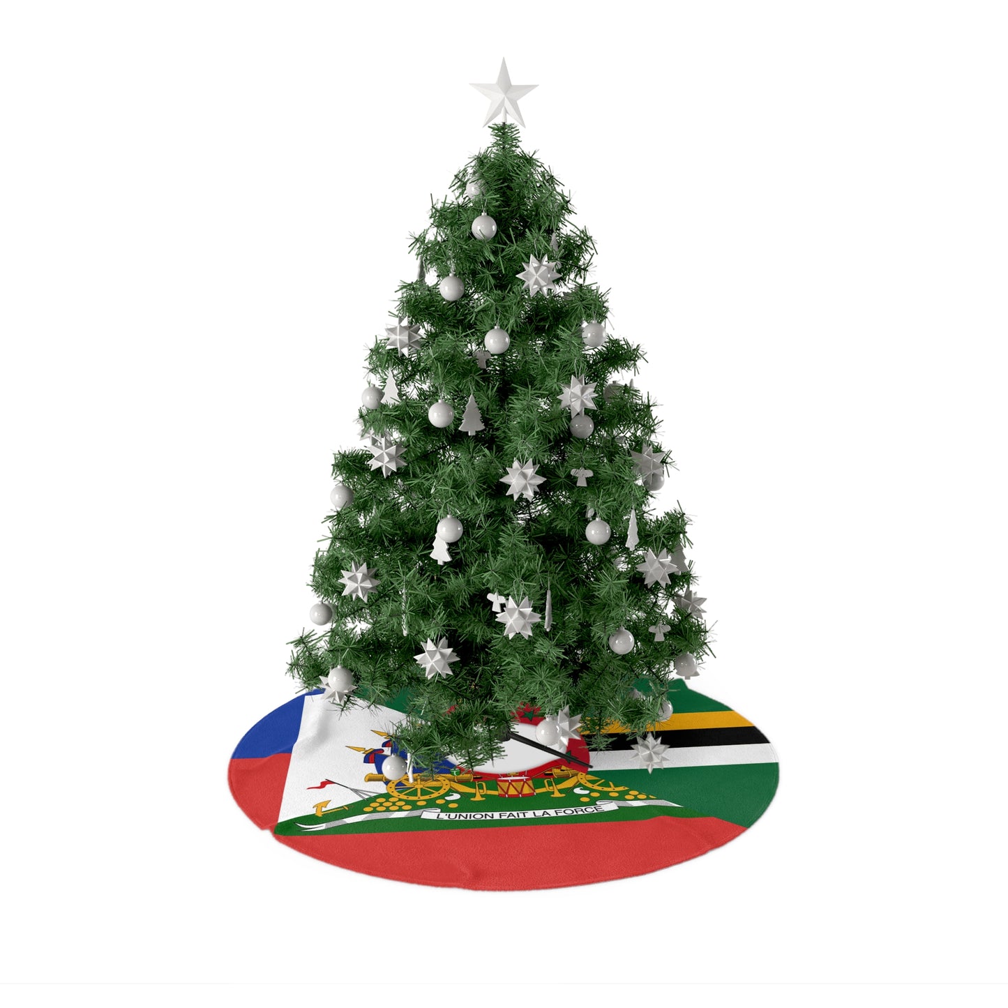 Dominica Haiti Flag Dominican Haitian Christmas Tree Skirt