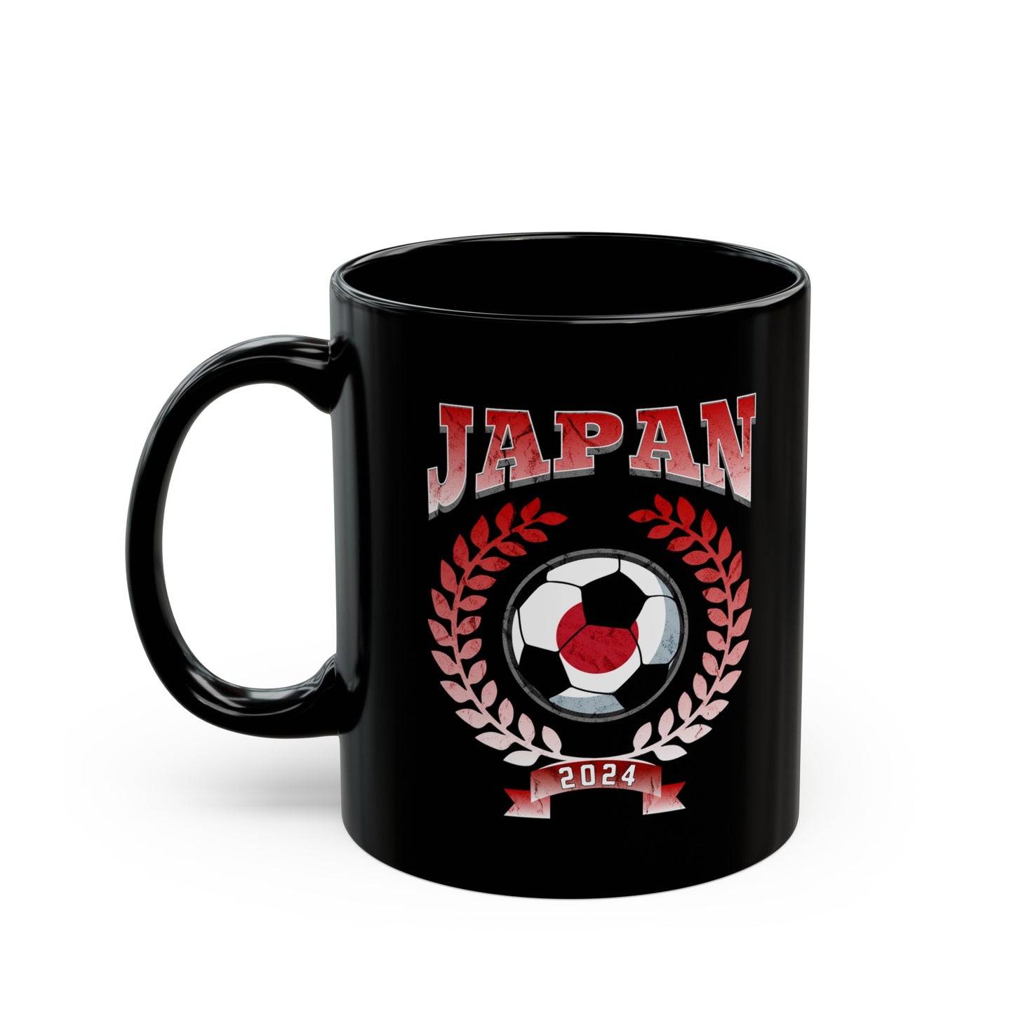 Japan 2024 Soccer Football Championship Games Japanese Team Black Mug (11oz, 15oz)