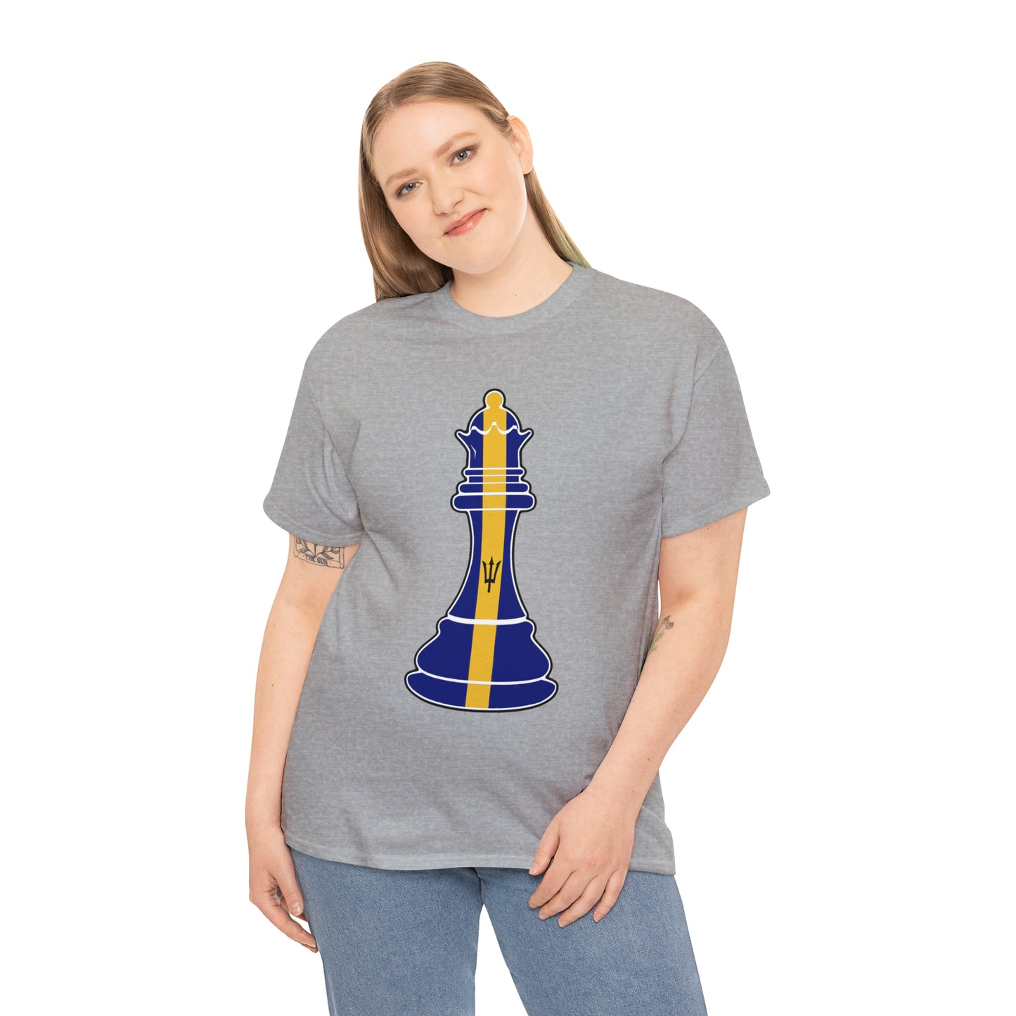 Bajan Queen Flag Chess Piece Barbados T-Shirt | Unisex Tee Shirt