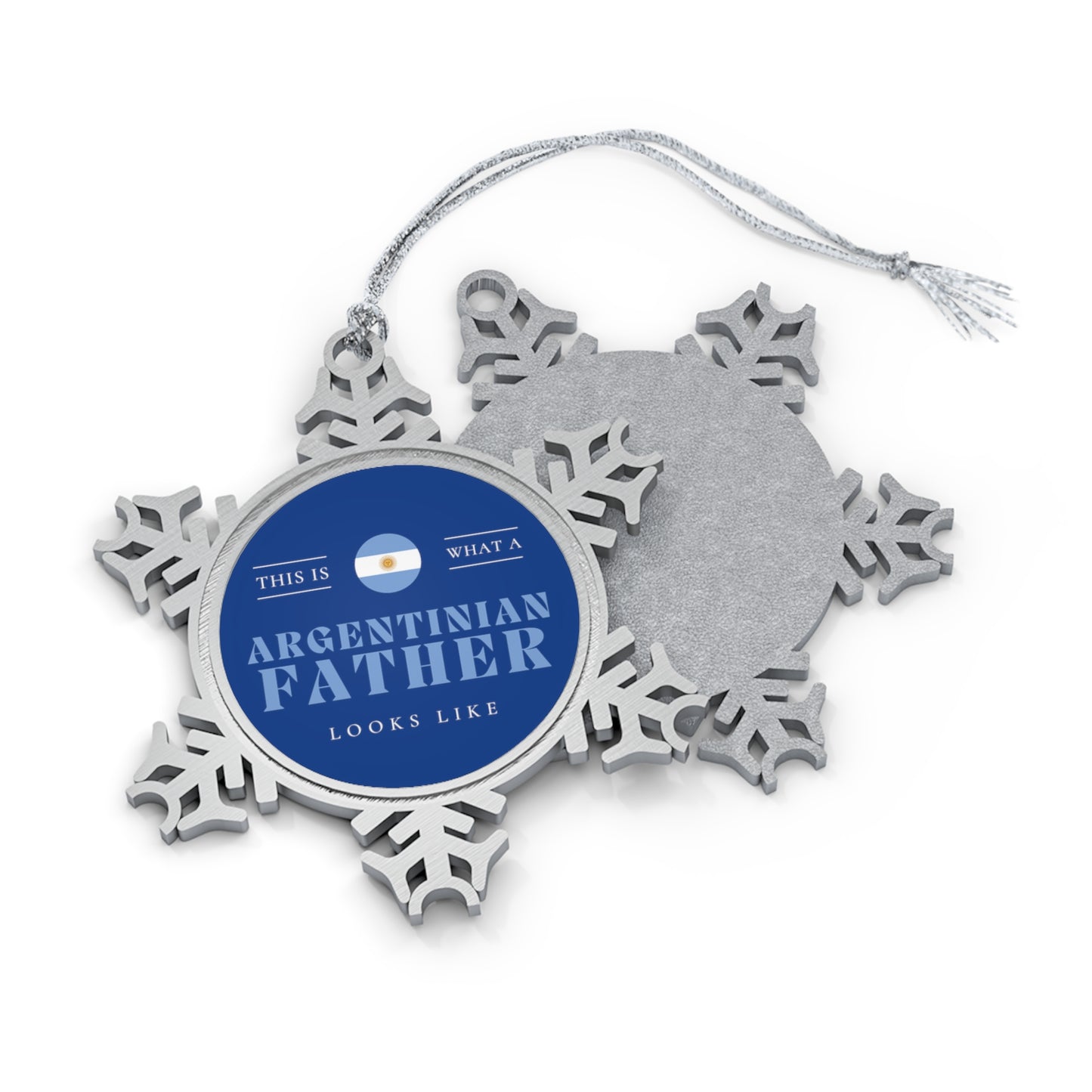 Argentinian Dad Looks Like Argentina Father Pewter Snowflake Ornament