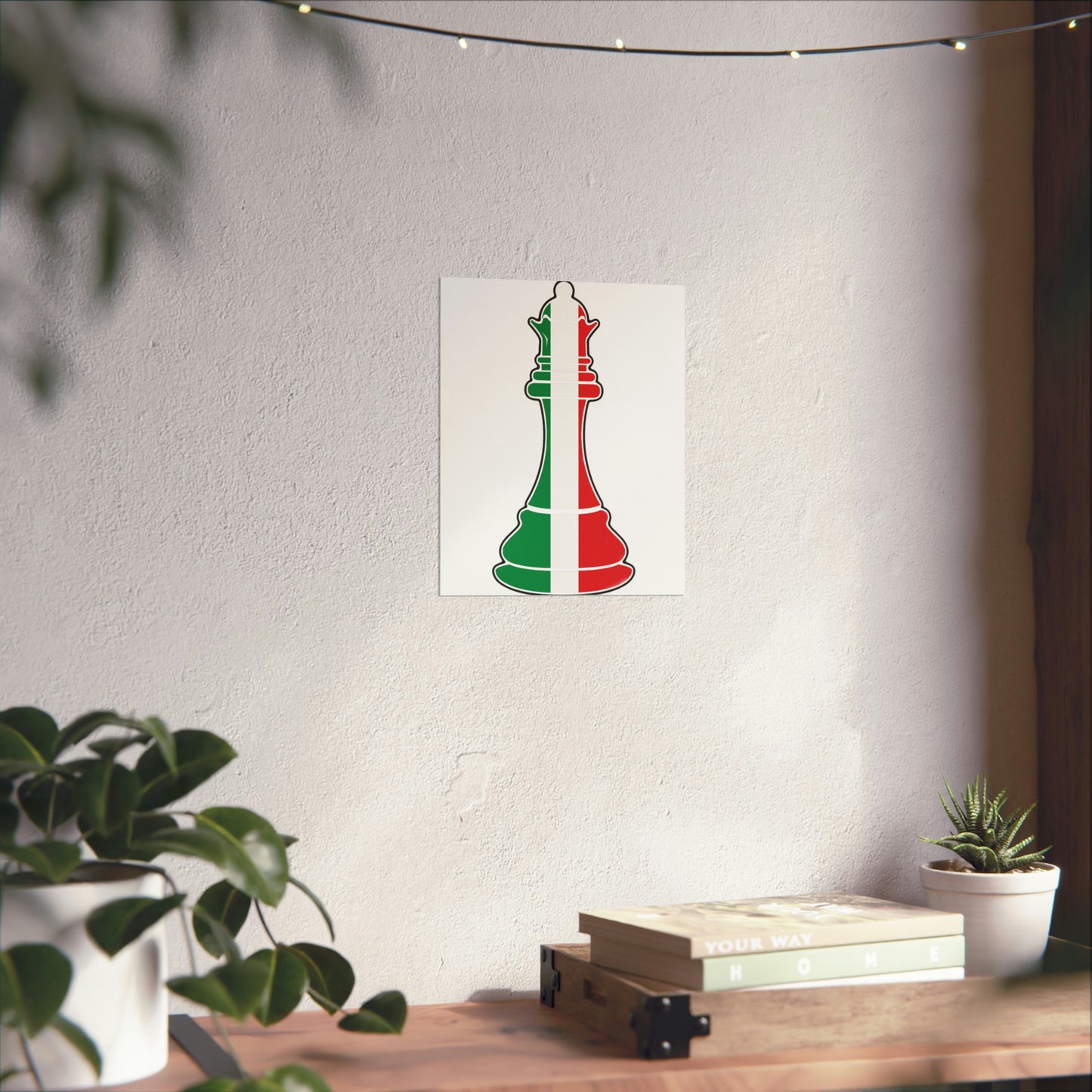 Italian Queen Flag Chess Piece Italy Premium Matte Poster