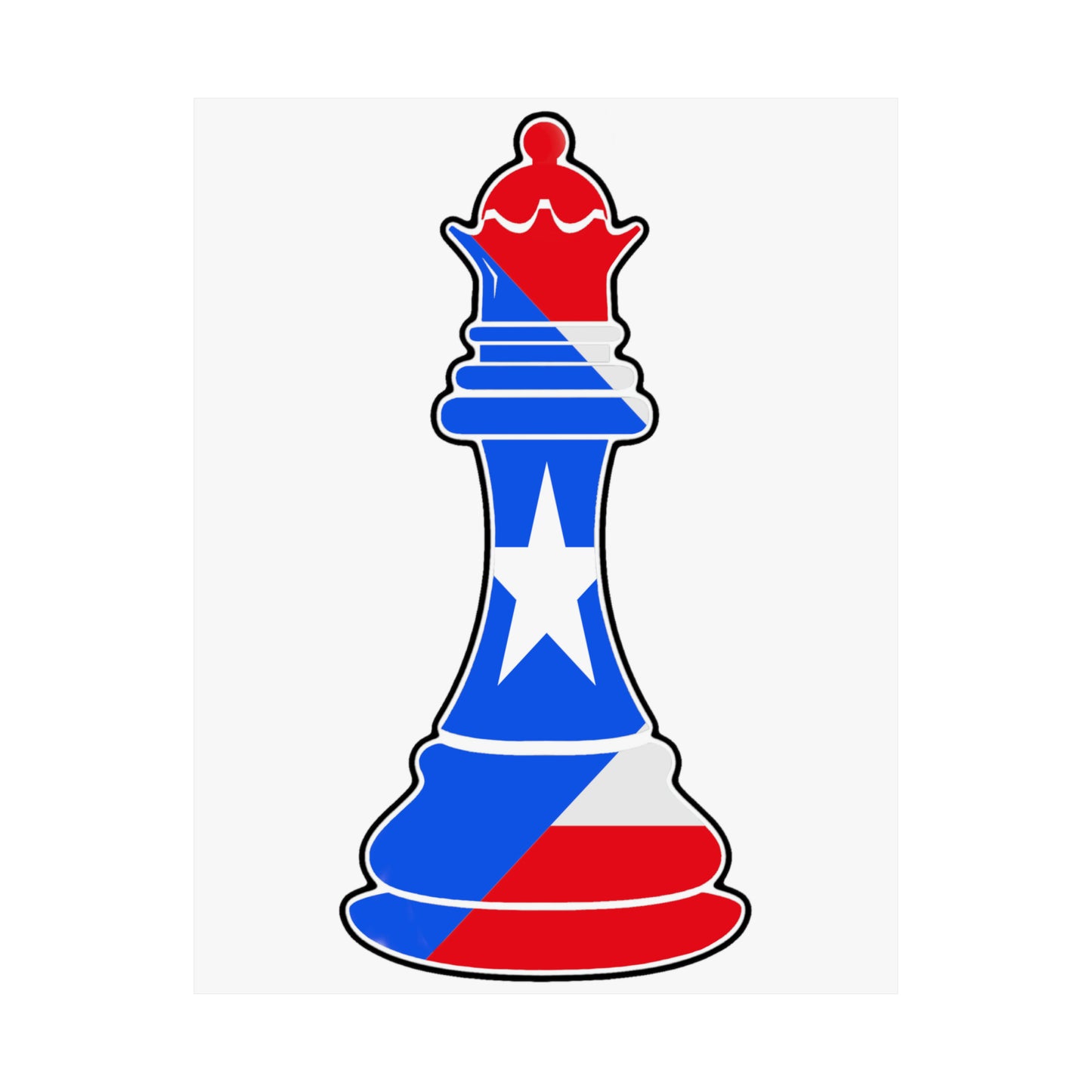 Puerto Rican Queen Flag Chess Piece Boricua Premium Matte Poster