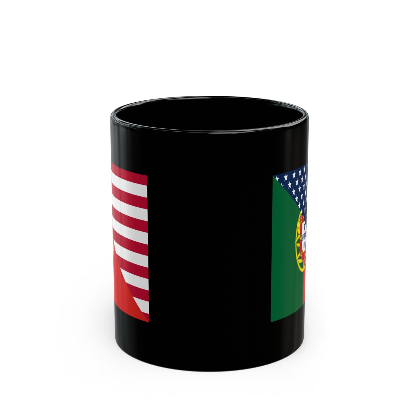 Portugal American Flag Half Portuguese USA Black Mug (11oz, 15oz)