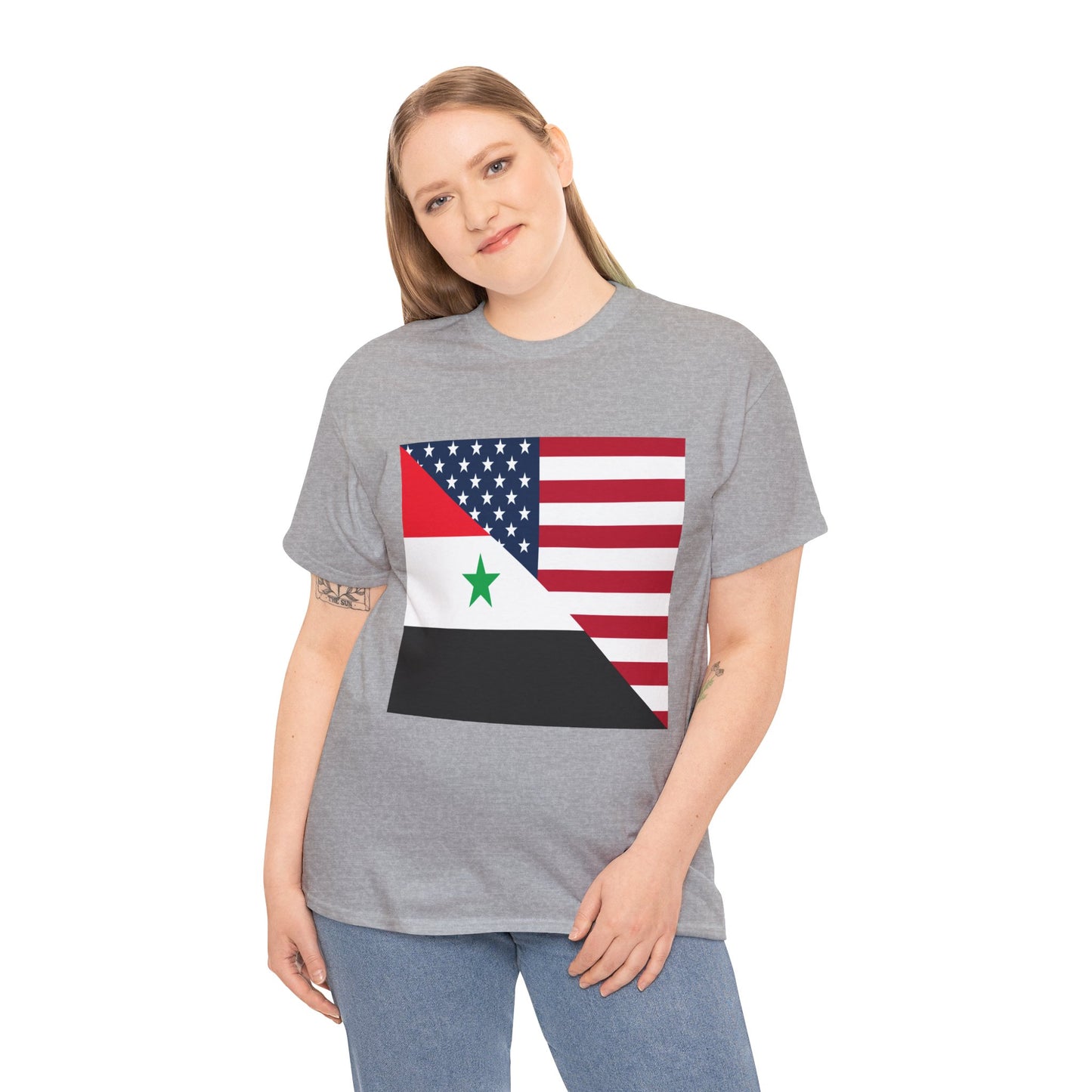 Syrian American Flag Half Syria USA T-Shirt | Unisex Tee Shirt