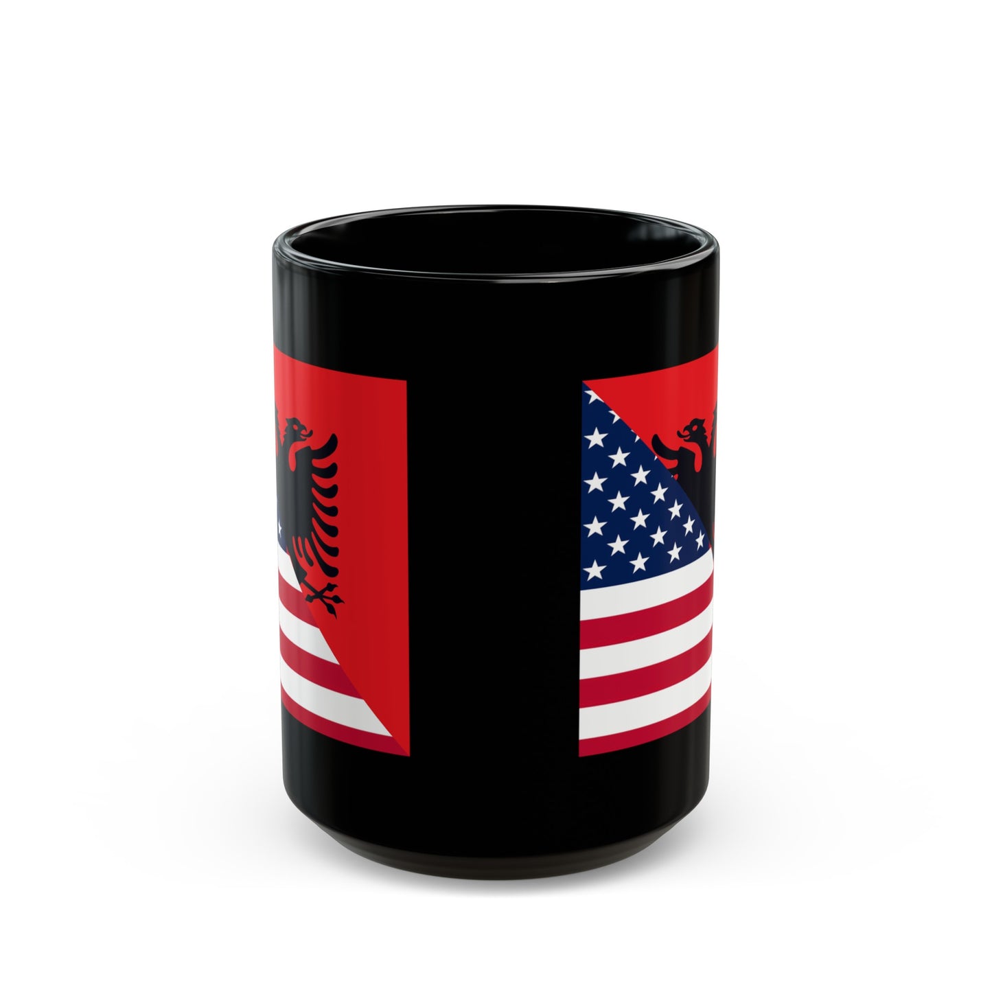 Albanian American Flag Albania USA Black Mug (11oz, 15oz)