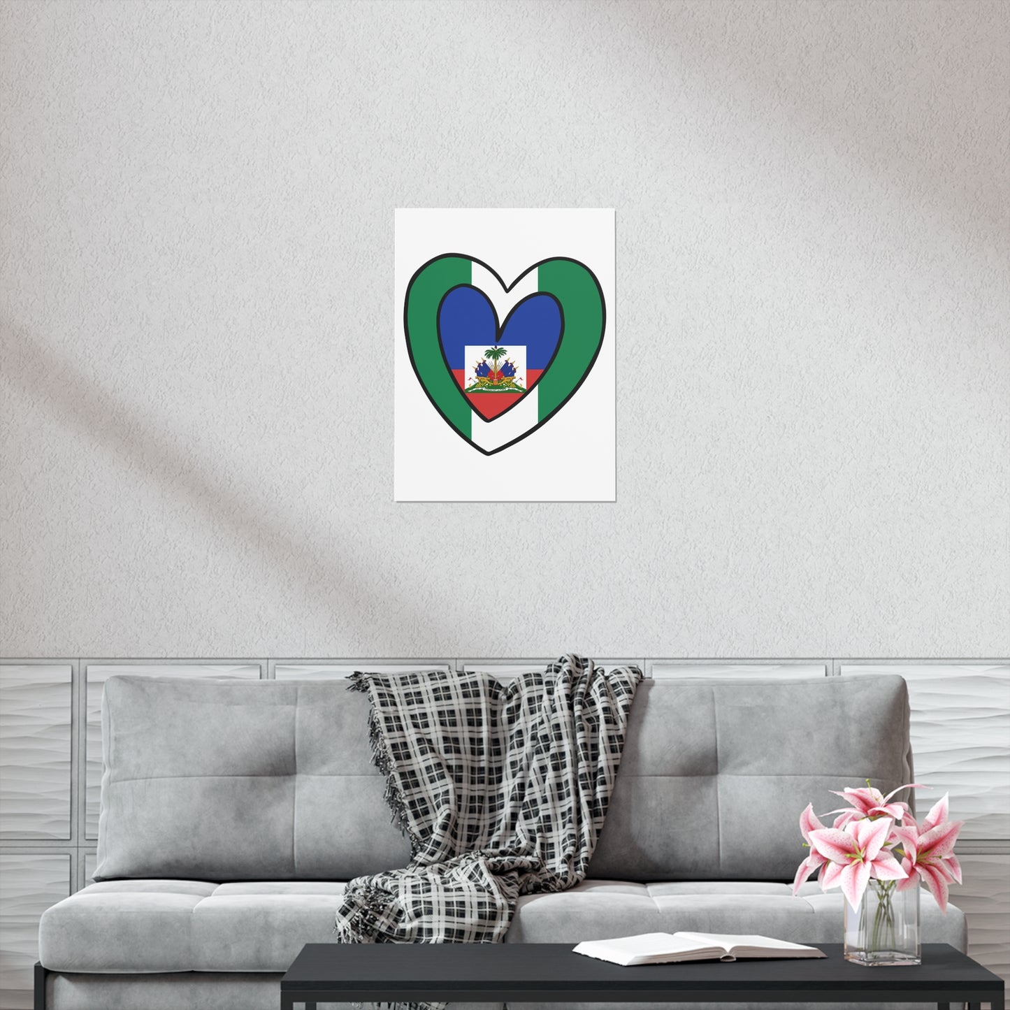 Nigerian Haitian Flag Inner Heart Nigeria Haiti  Premium Matte Poster