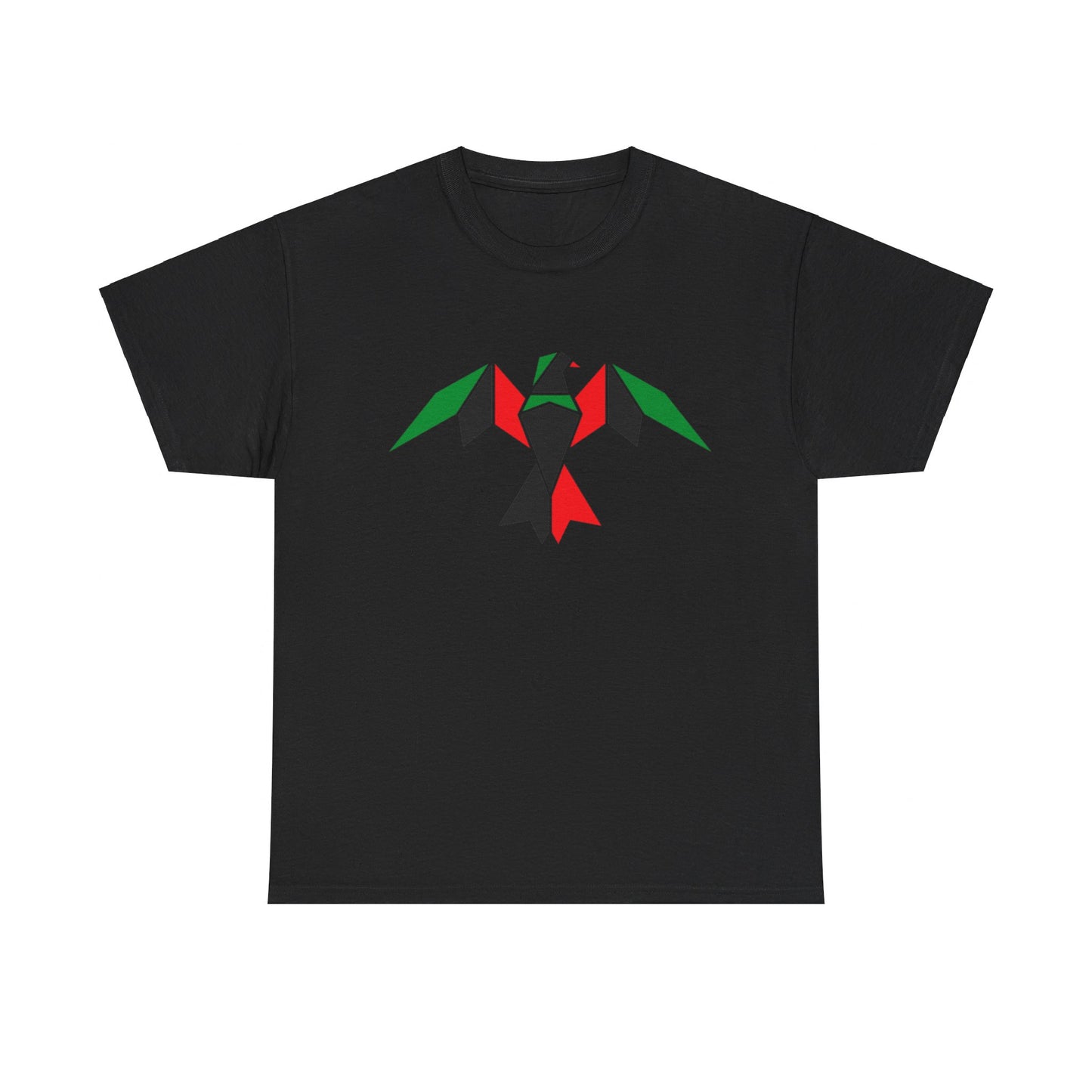 Pan-African Flag Geometric Bird Tee Shirt | Black Flag Men Women Shirt