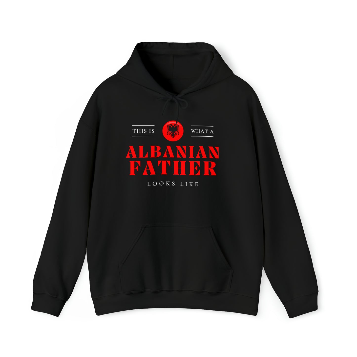 Albanian Father Looks Like Albania Flag Fathers Day Hoodie | Unisex Pullover Hooded Sweatshirt