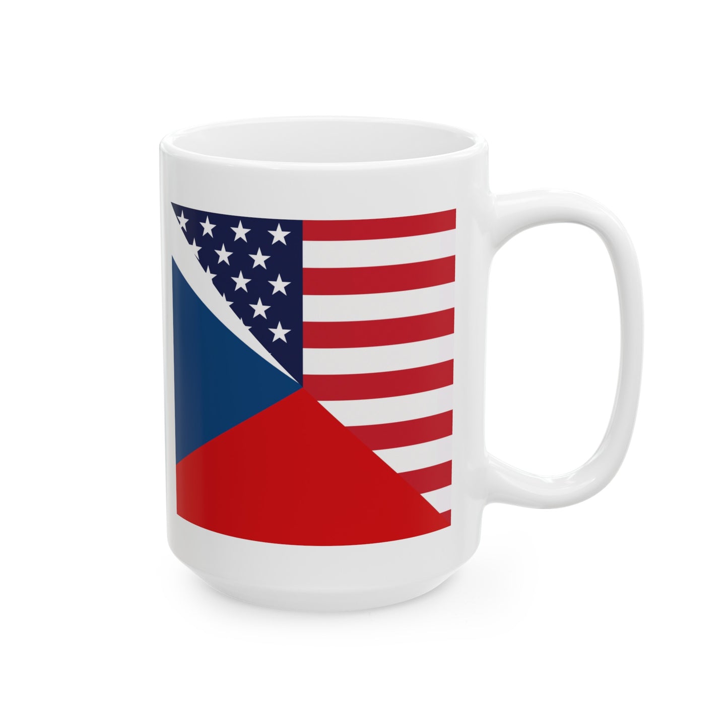 Czech Republic American Flag Czechia USA  Ceramic Mug 11oz, 15oz Cup