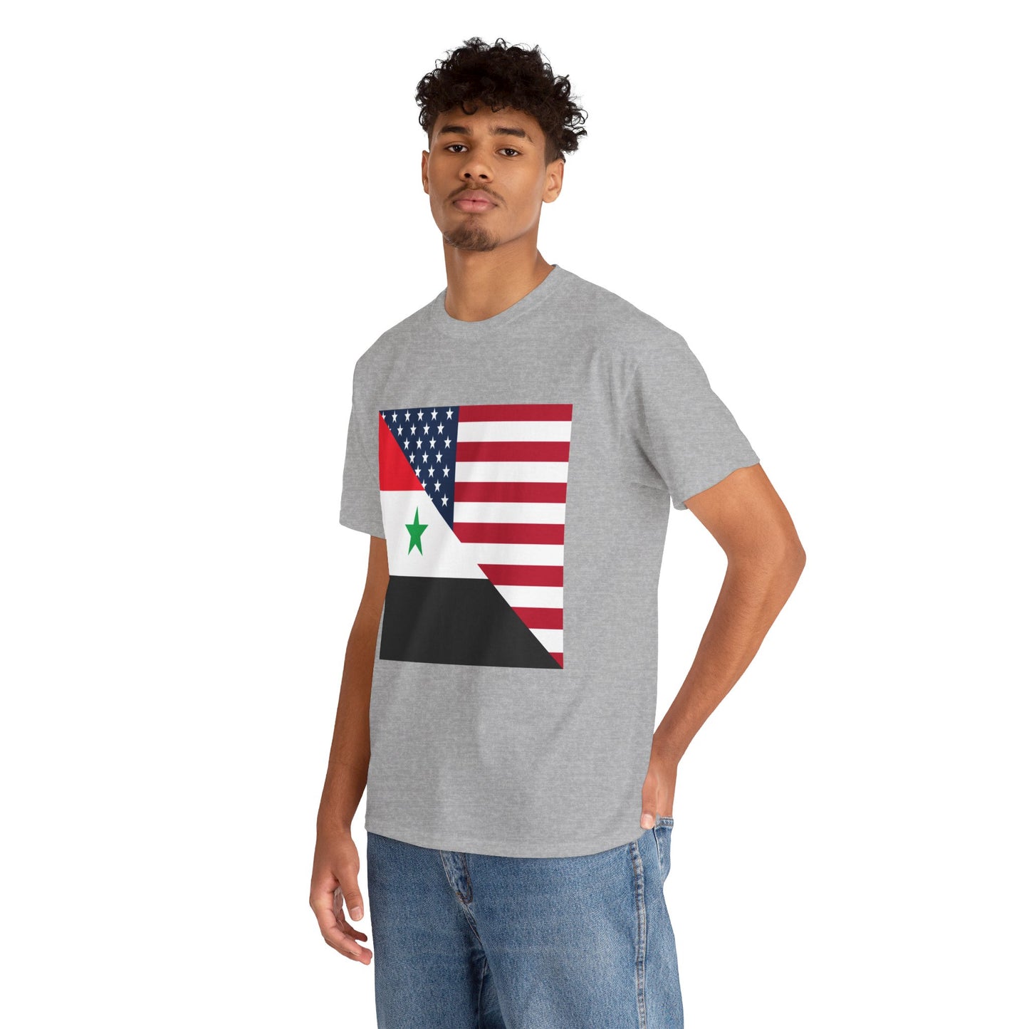 Syrian American Flag Half Syria USA T-Shirt | Unisex Tee Shirt