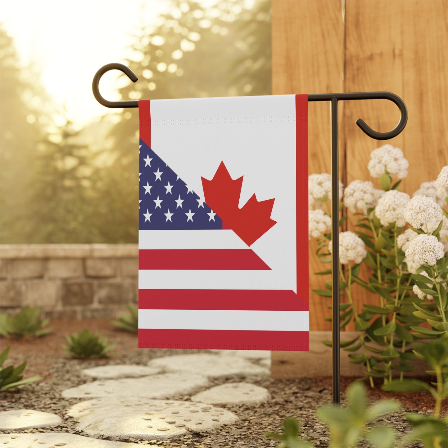 Canadian American Flag Canada USA Garden & House Banner