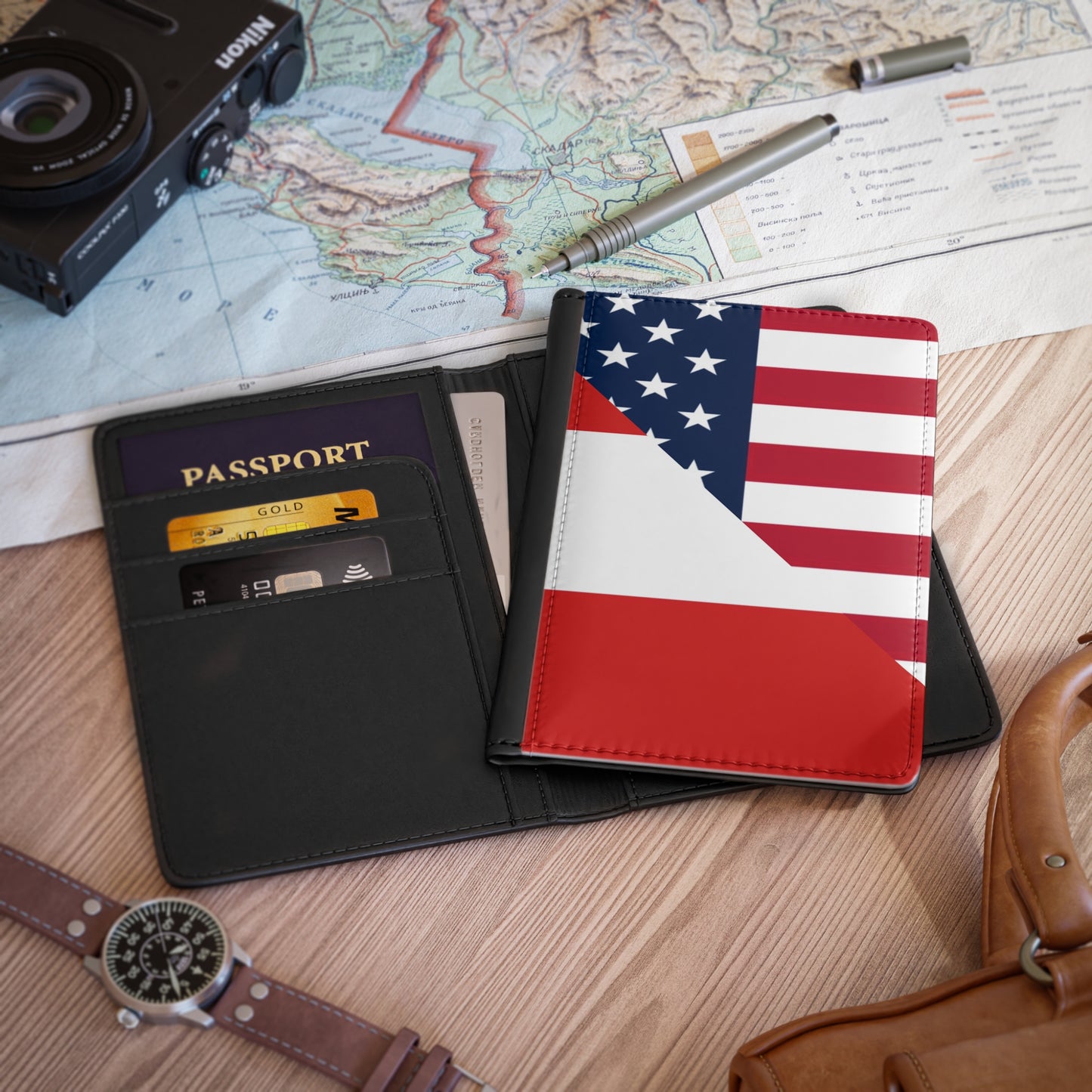 Austrian American Flag Austria USA Passport Cover