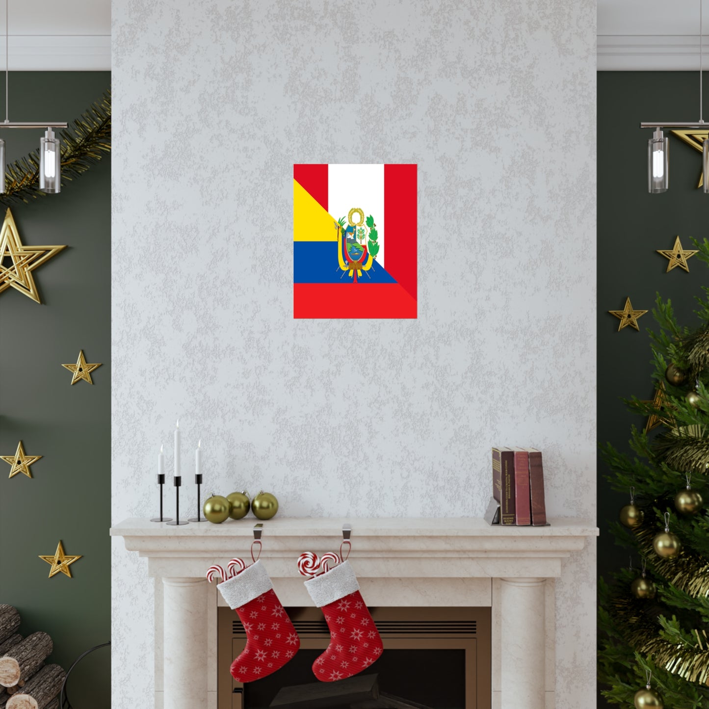 Peru Ecuador Flag Peruvian Ecuadorian Premium Matte Poster