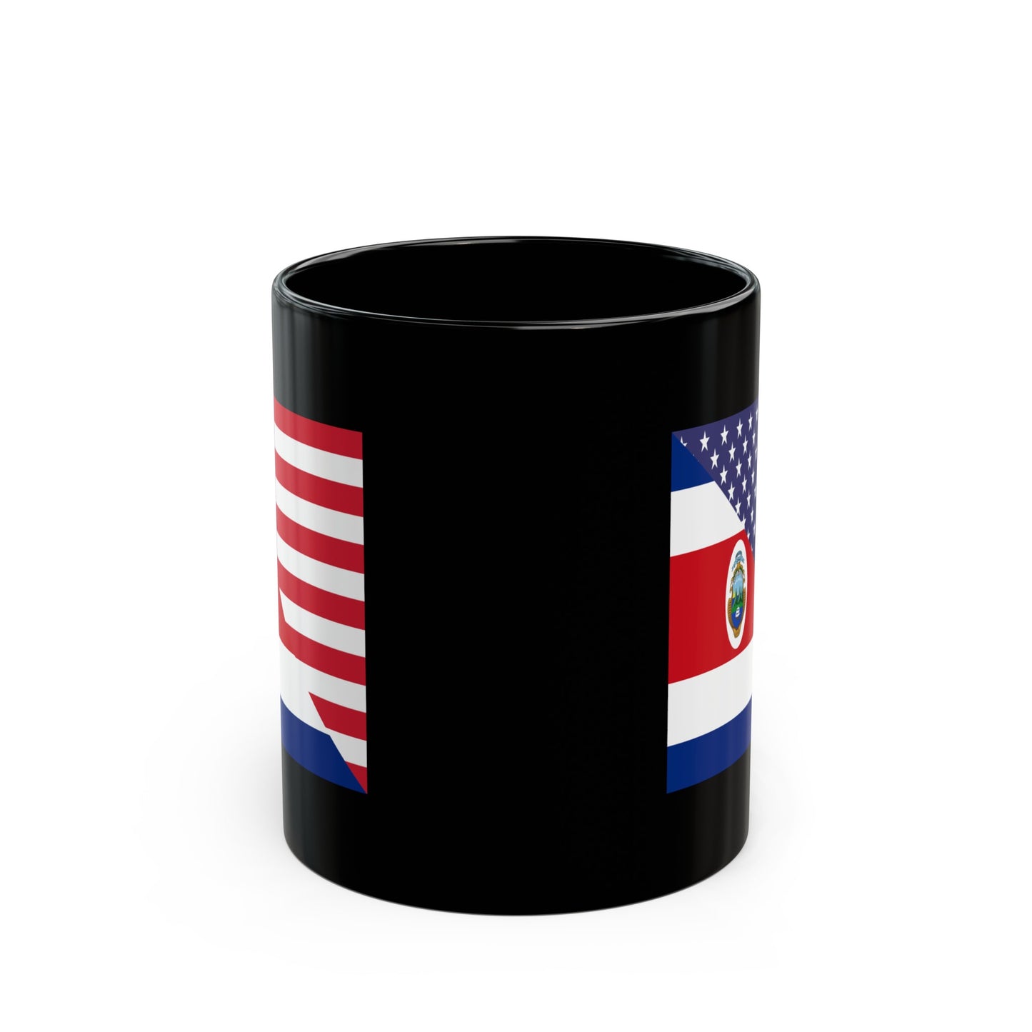 Costa Rican American Flag USA Black Mug (11oz, 15oz)