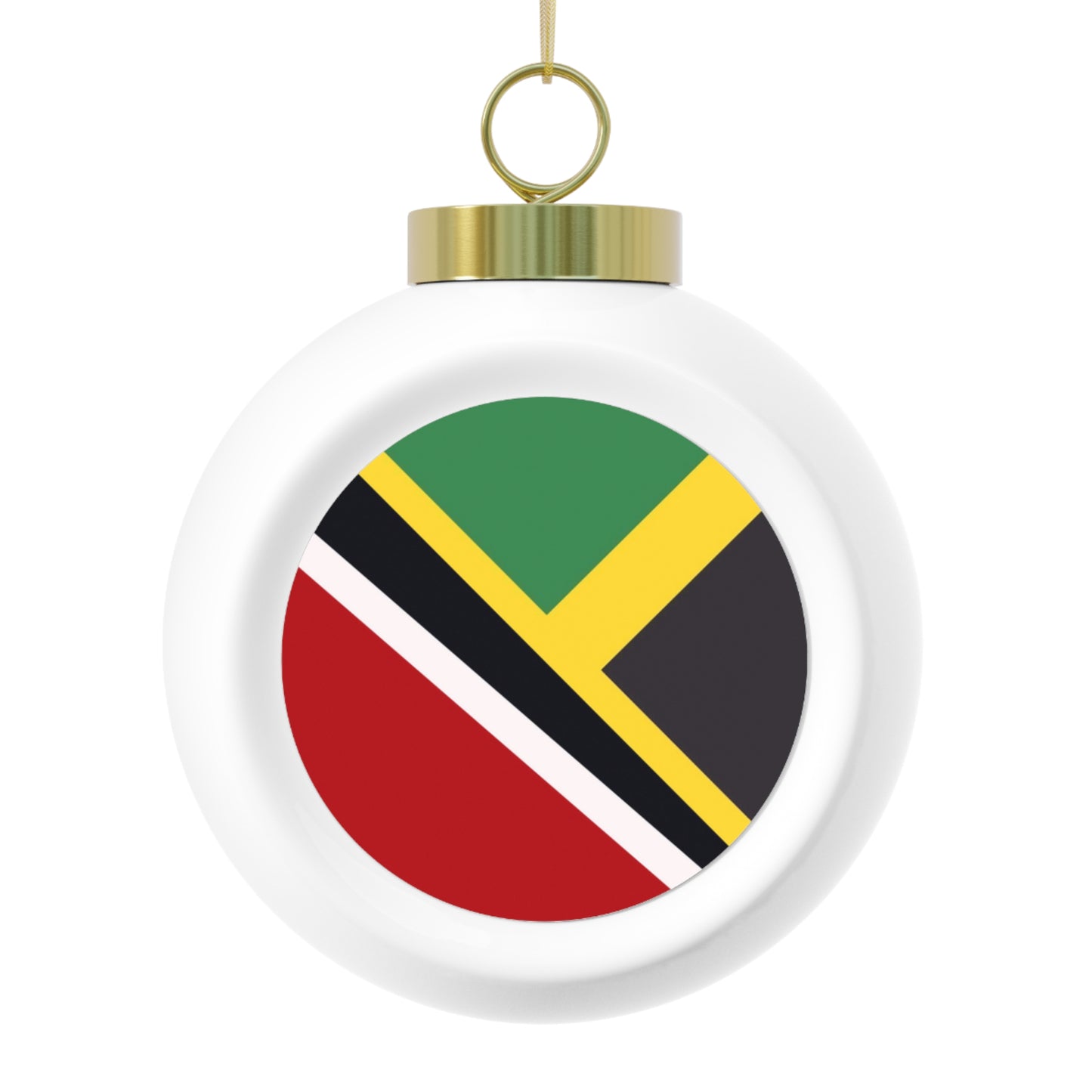 Trini Jamaican Flag | Trinidad Jamaica Flag Christmas Tree Ball Ornament