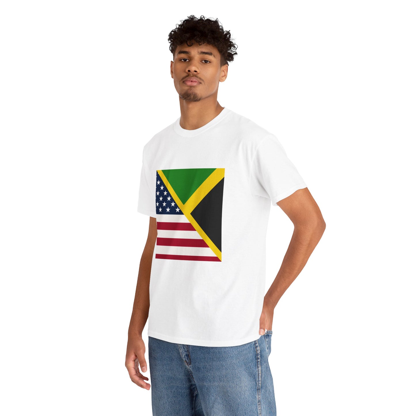 Jamaican American Flag Tee | Half Jamaica USA