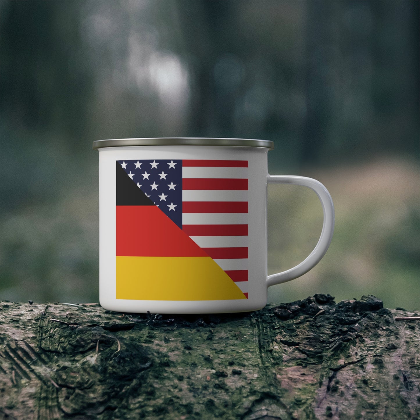 German American Flag Germany USA 12oz Enamel Mug