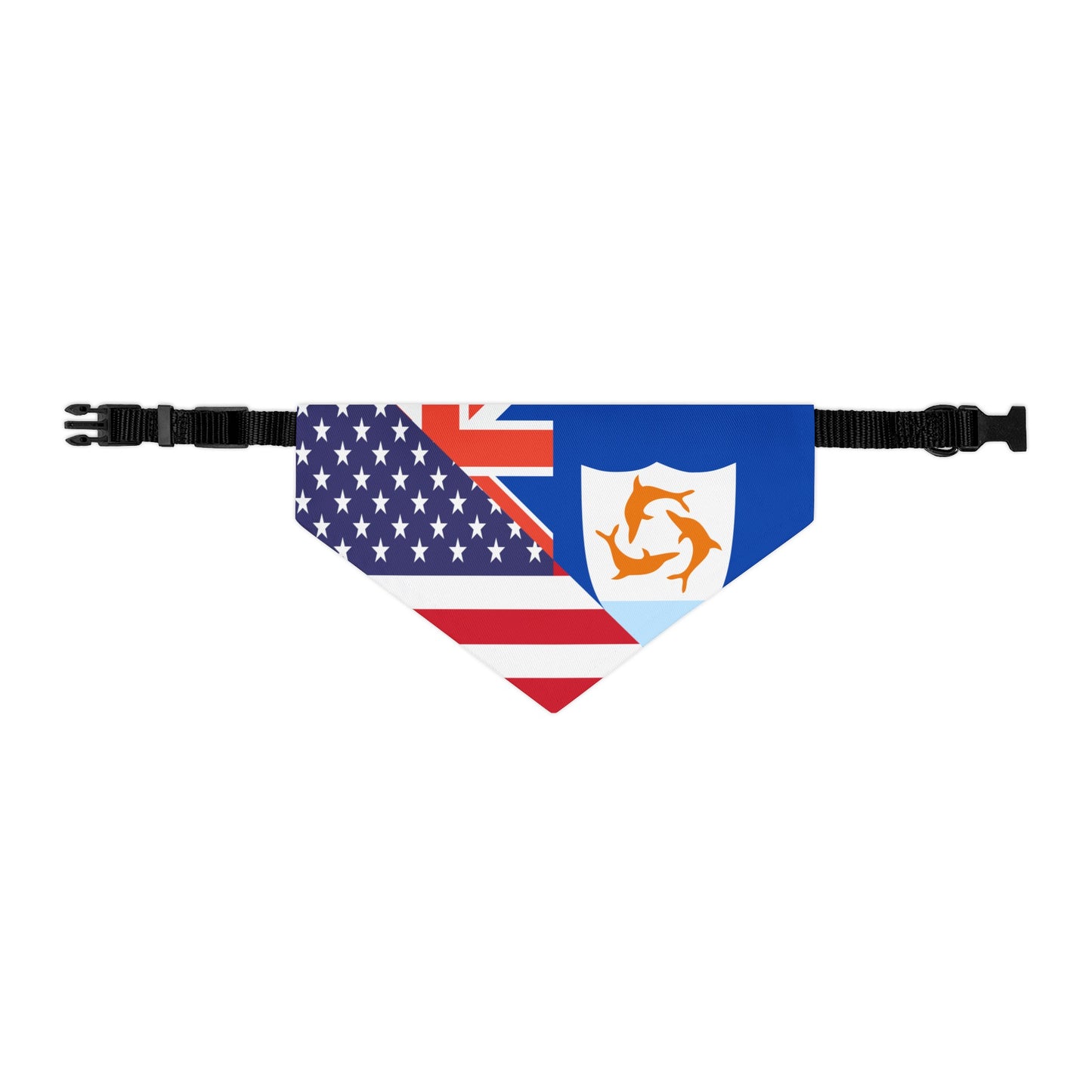 Anguilla American Flag Pet Bandana Collar | Anguillan Dog Cat Animal