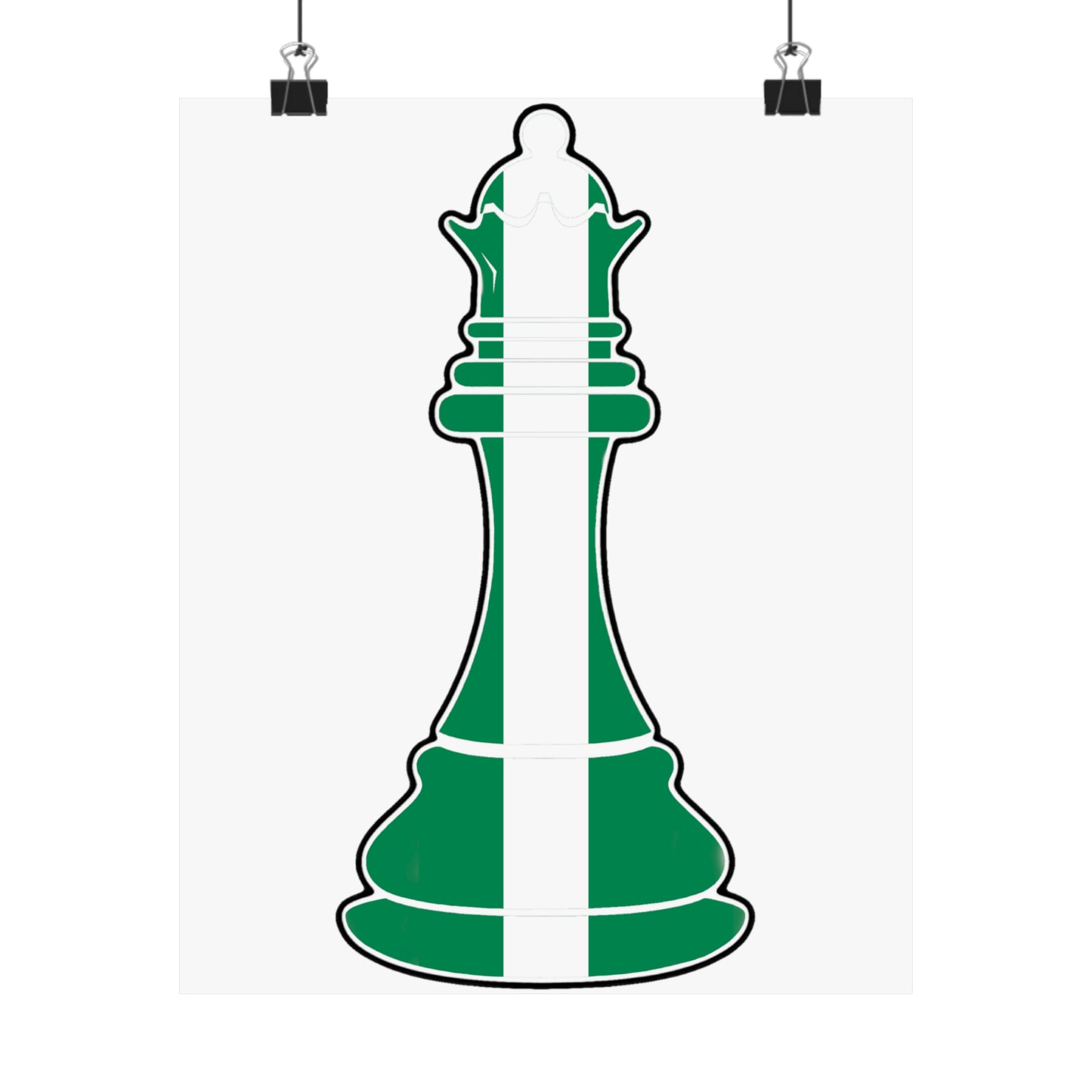 Nigerian Queen Flag Chess Piece Nigeria Premium Matte Poster