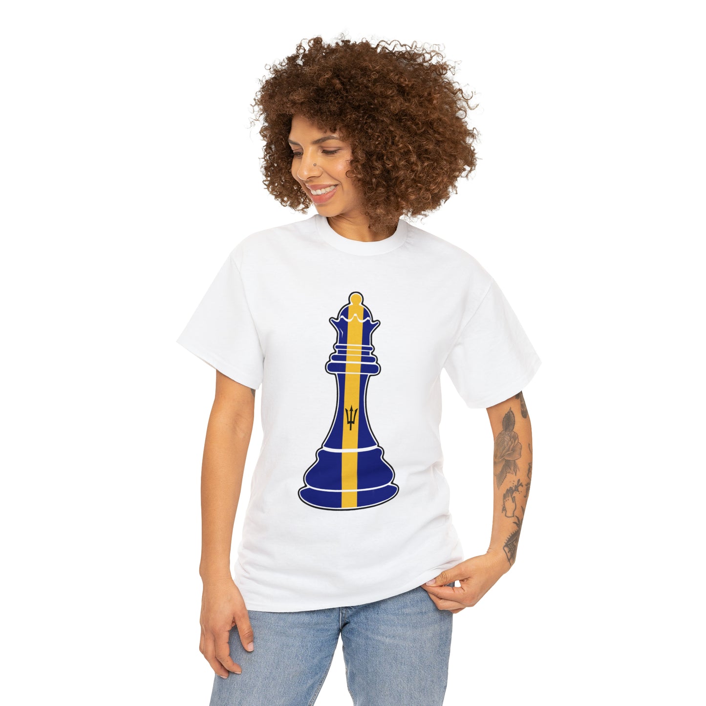 Bajan Queen Flag Chess Piece Barbados T-Shirt | Unisex Tee Shirt