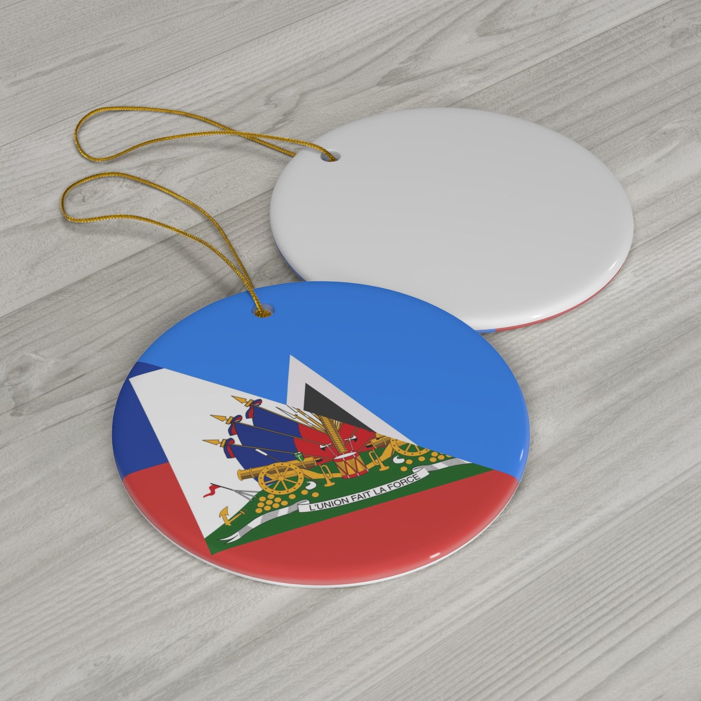 Haiti St Lucia Flag Haitian 2 Ceramic Ornament | Christmas Tree Ornaments