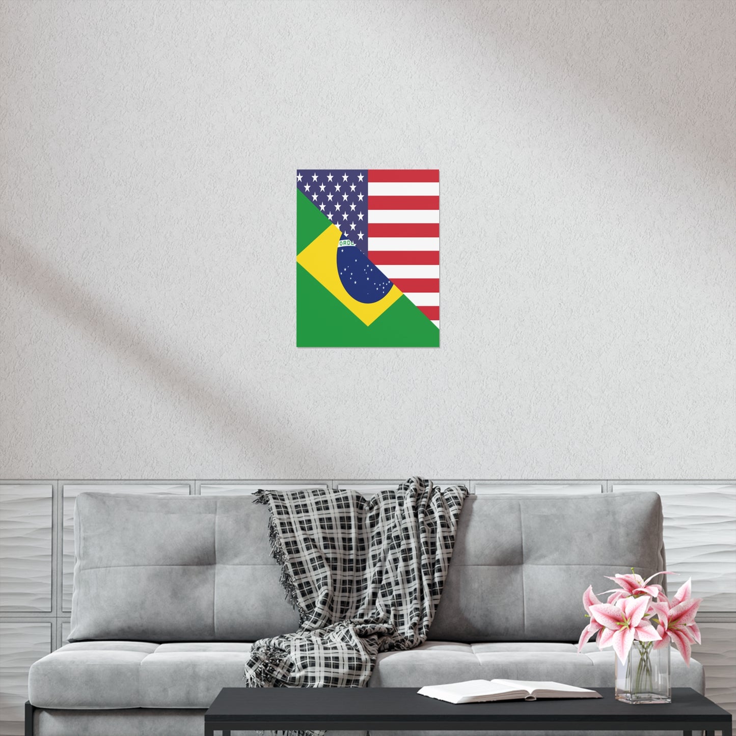 Brazilian American Flag Half Brazil USA Brasil Premium Matte Poster