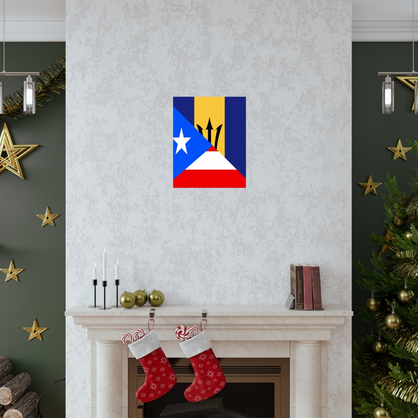 Bajan Puerto Rican Flag Puerto Rico Barbados Premium Matte Poster