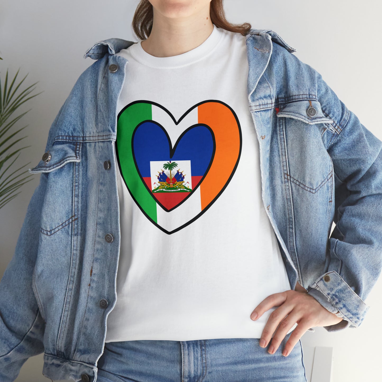 Haitian Irish Flag Heart Half Haiti Ireland T-Shirt | Unisex Tee Shirt