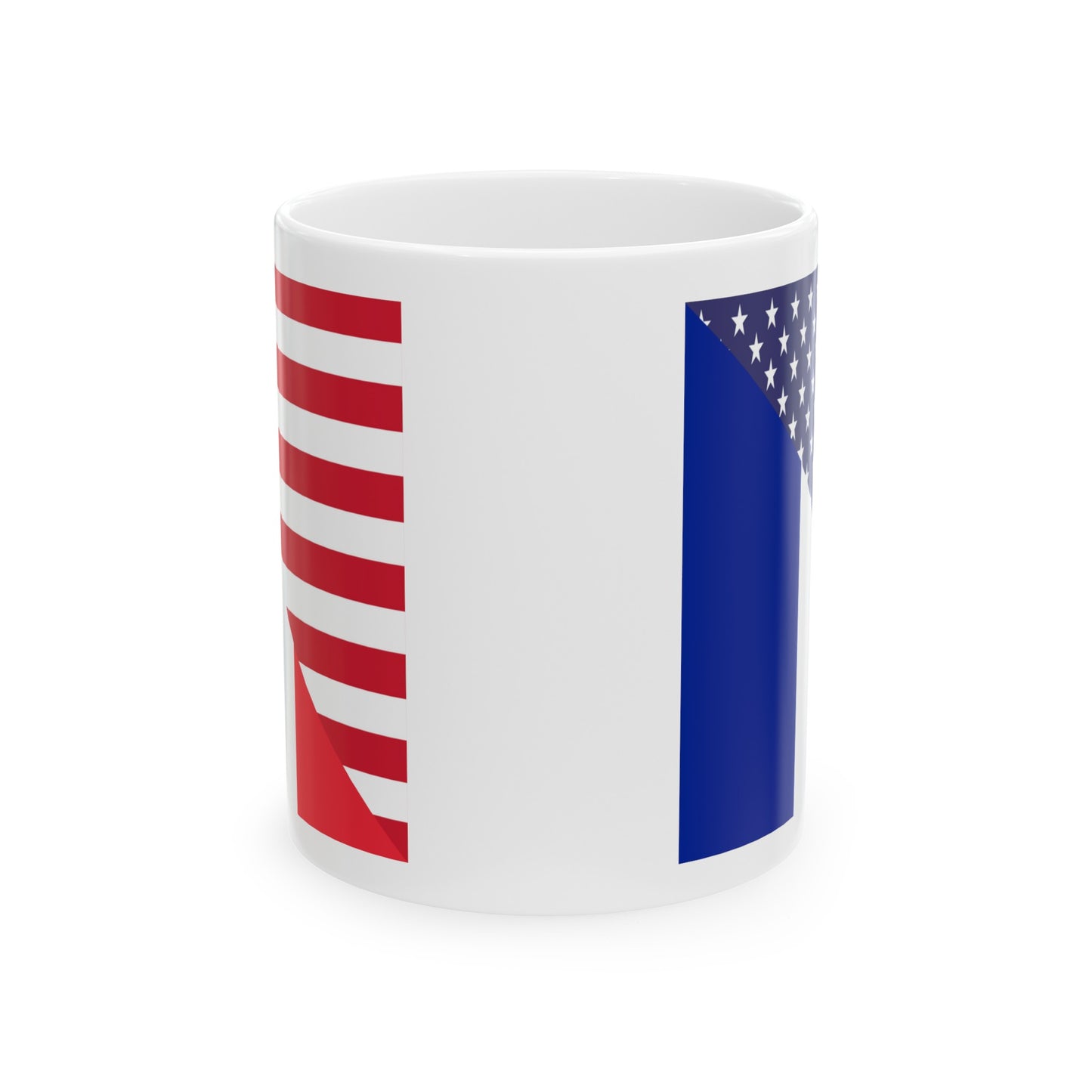 French American Flag France USA Ceramic Mug 11oz, 15oz Cup