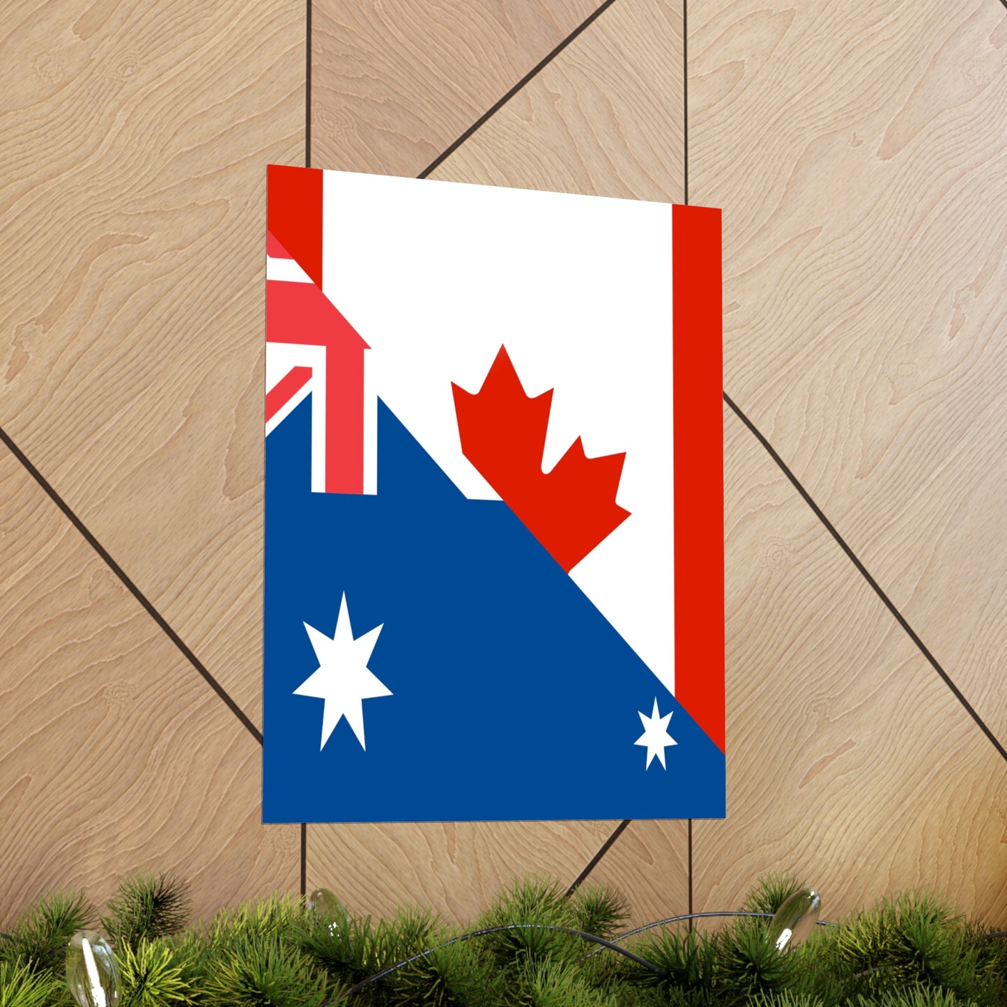 Australian Canadian Flag Half Australia Canada Premium Matte Poster