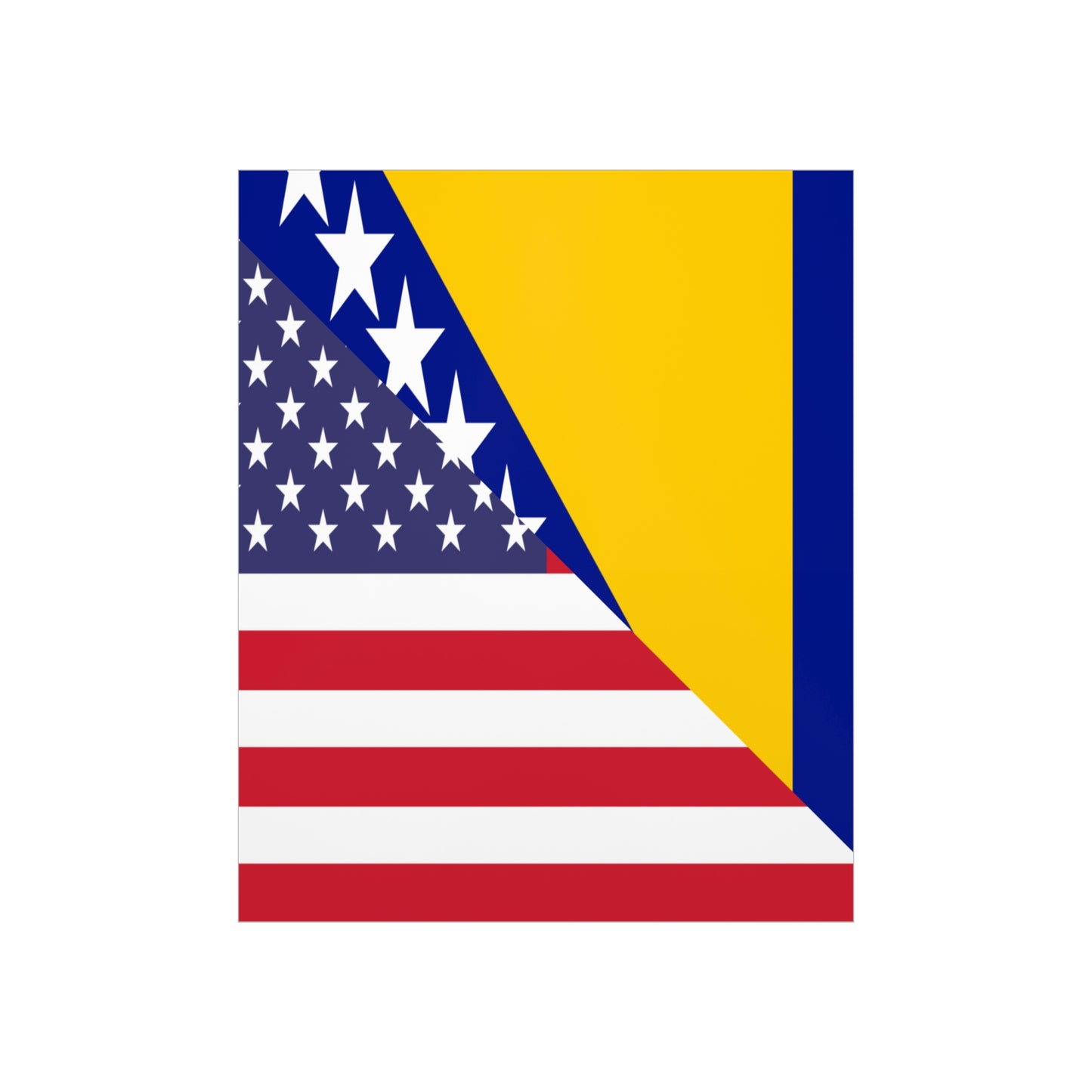 Bosnia Herzegovina American Flag Premium Matte Poster