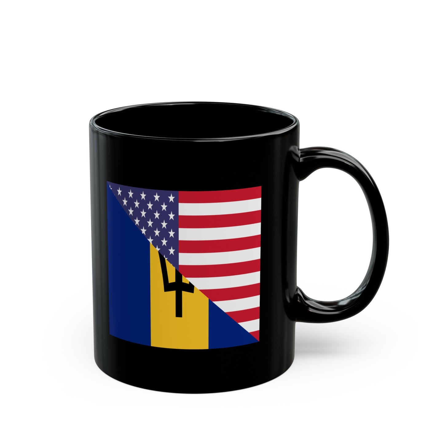 Bajan American Flag Barbados USA Black Mug (11oz, 15oz)