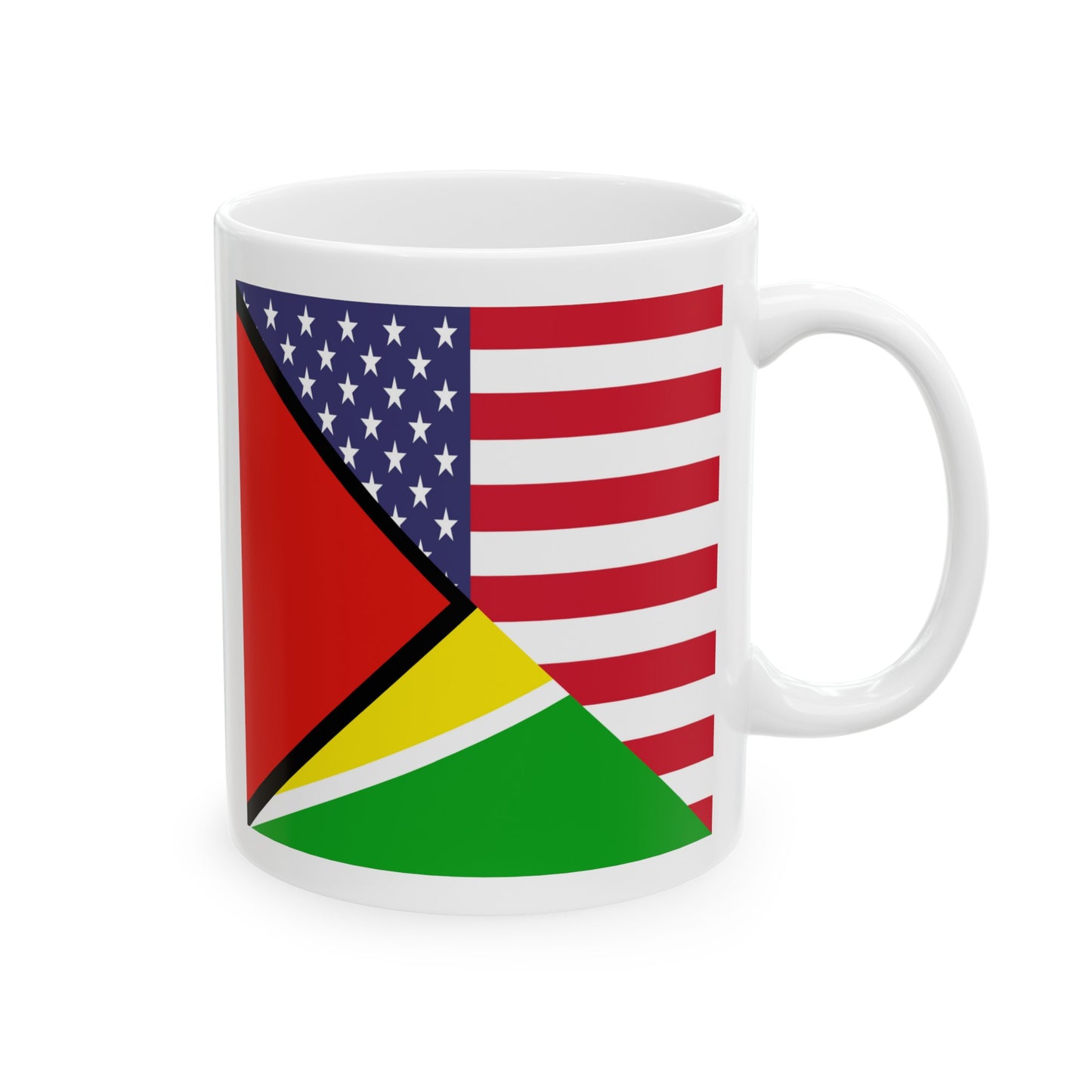 Guyana American Flag Half Guyanese USA Ceramic Mug 11oz, 15oz Cup