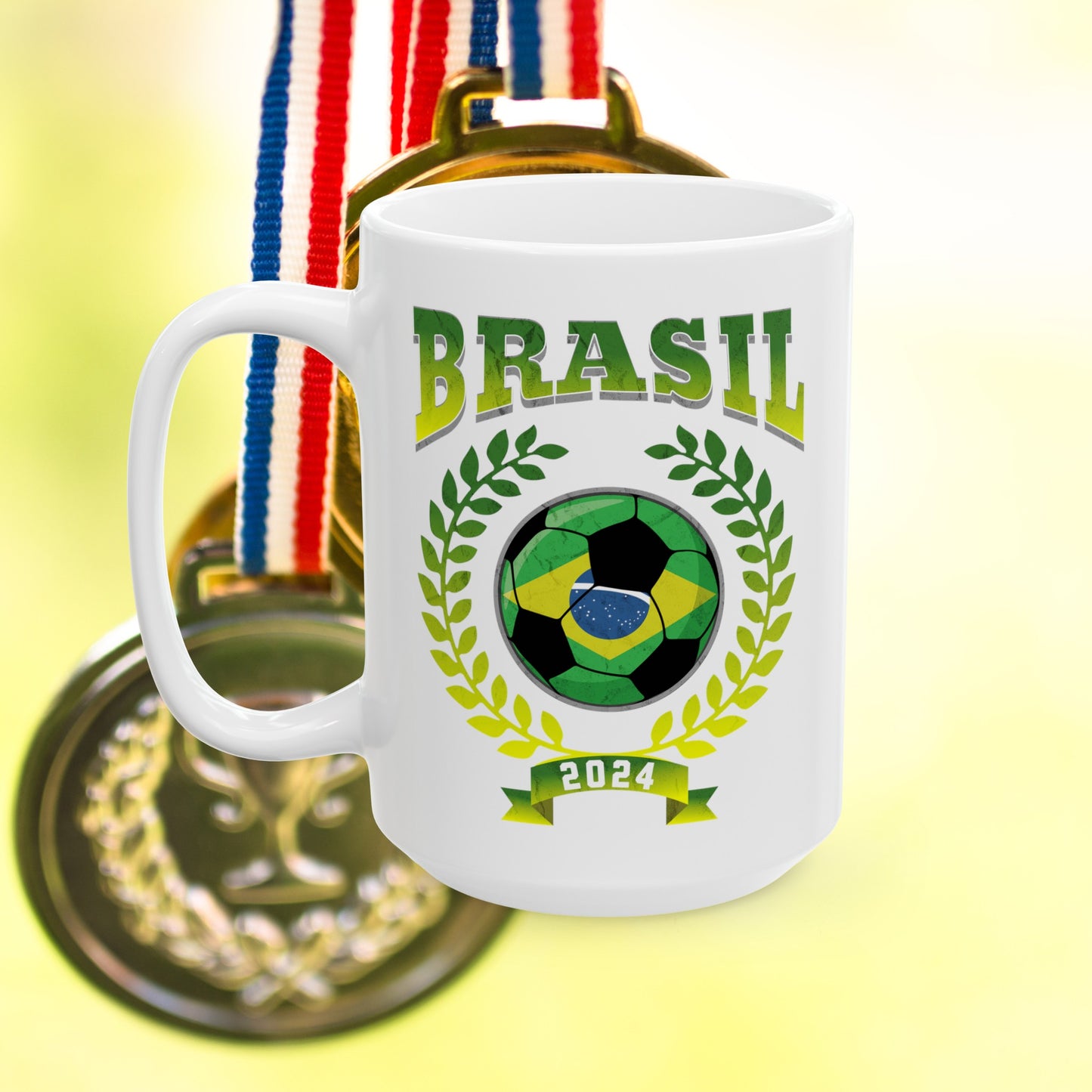 Brasil 2024 Soccer Football Championship Games Brazil Team Ceramic Mug 11oz, 15oz Cup