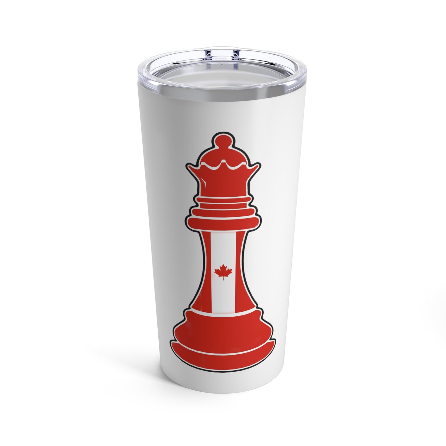 Canadian Queen Flag Chess Piece Canada Tumbler 20oz Beverage Container