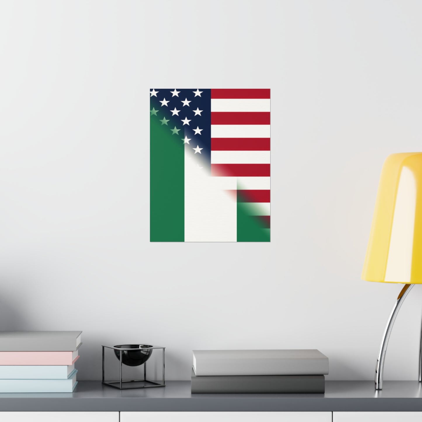 Nigerian American Flag Half Naija USA African Premium Matte Poster