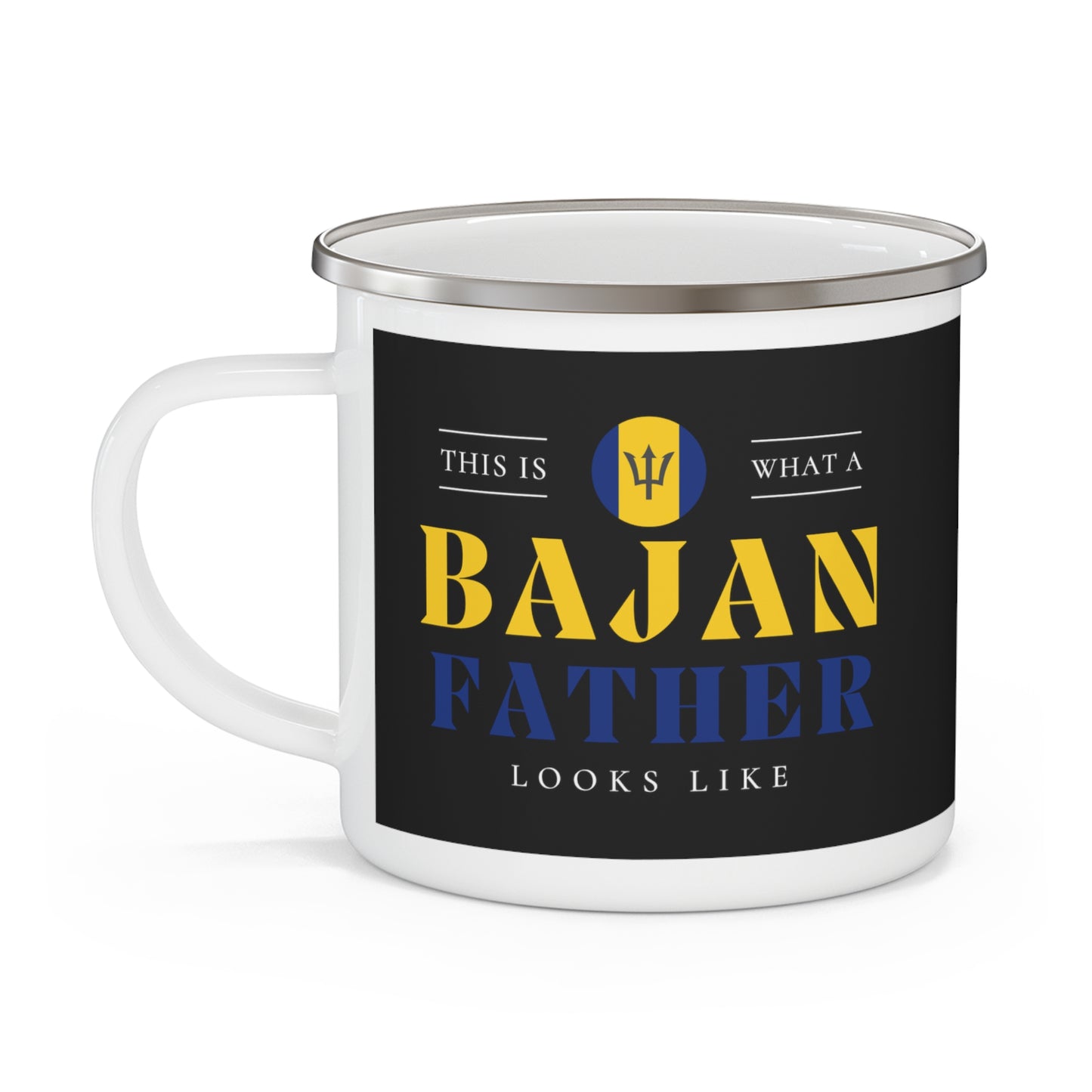 Bajan Father Looks Like Barbados Dad 12oz Enamel Mug