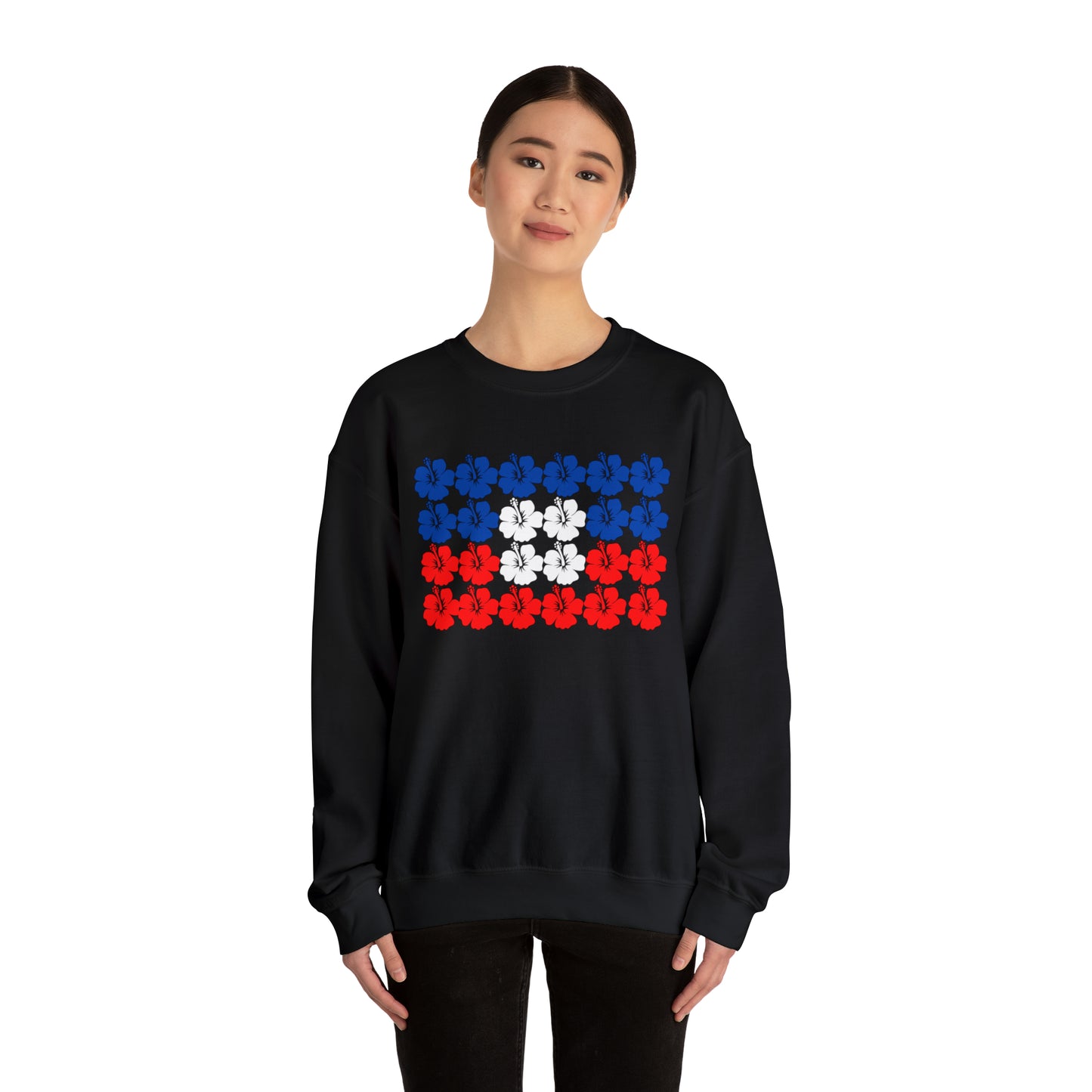 Haitian Hibiscus Flag | Haiti Flower Unisex Sweatshirt