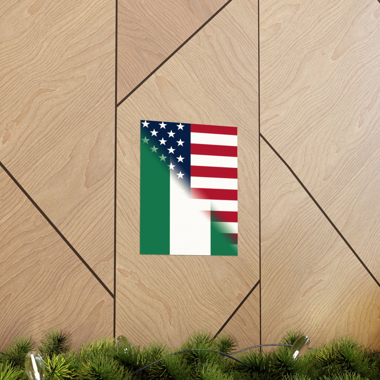 Nigerian American Flag Half Naija USA African Premium Matte Poster