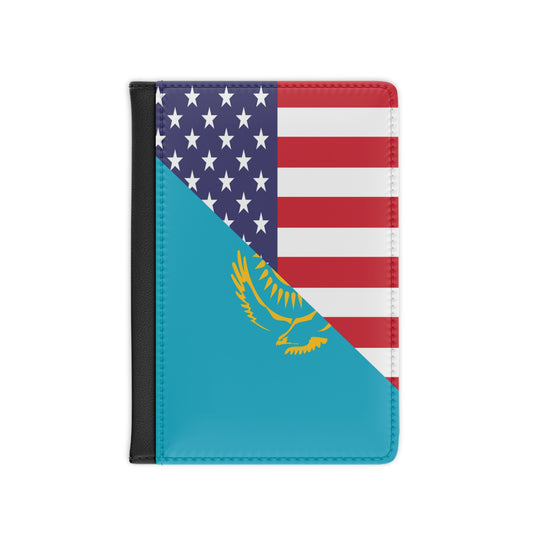 Kazakhstan American Flag USA Passport Cover Travel