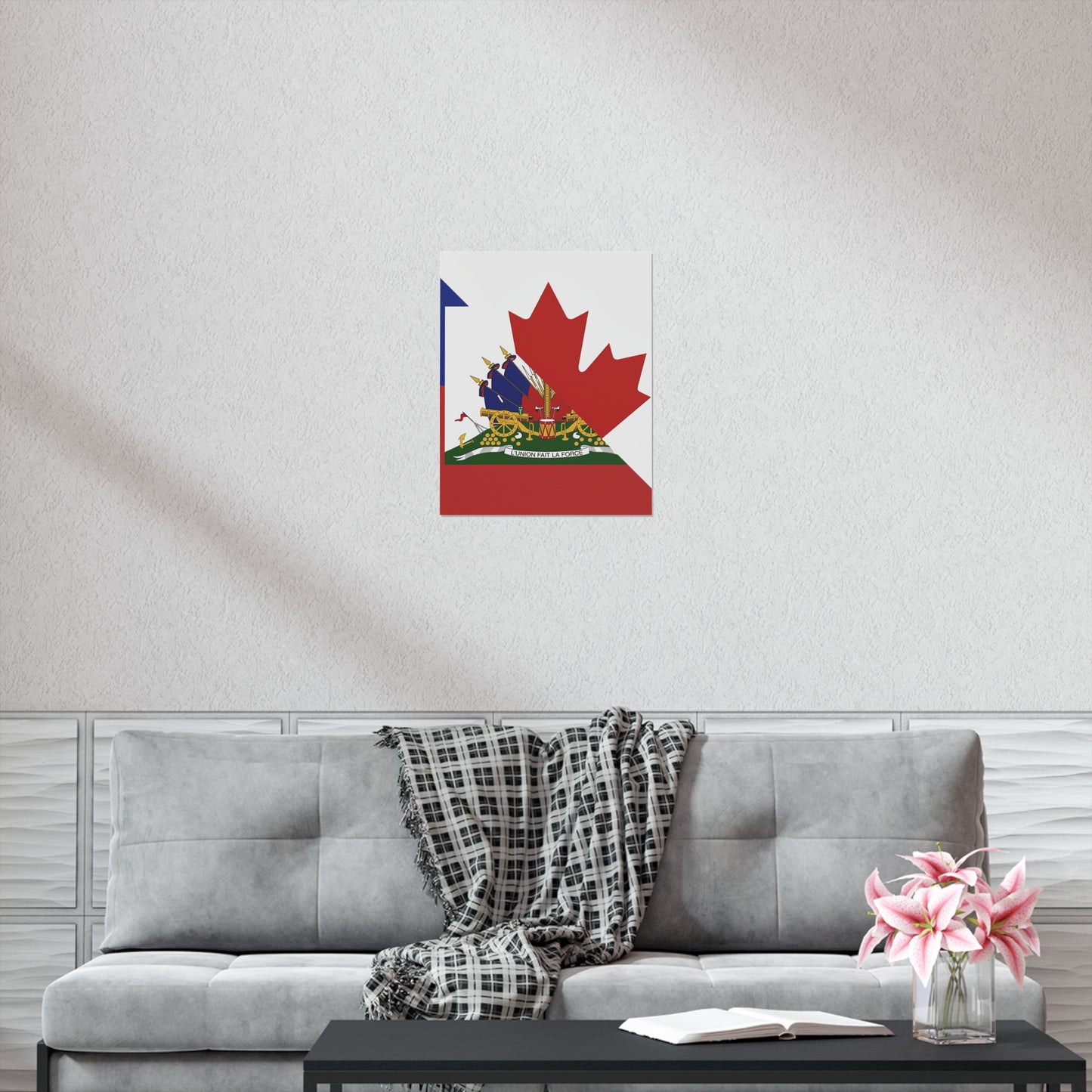 Haitian Canadian Flag | Half Haiti Canada Canadien Premium Matte Poster